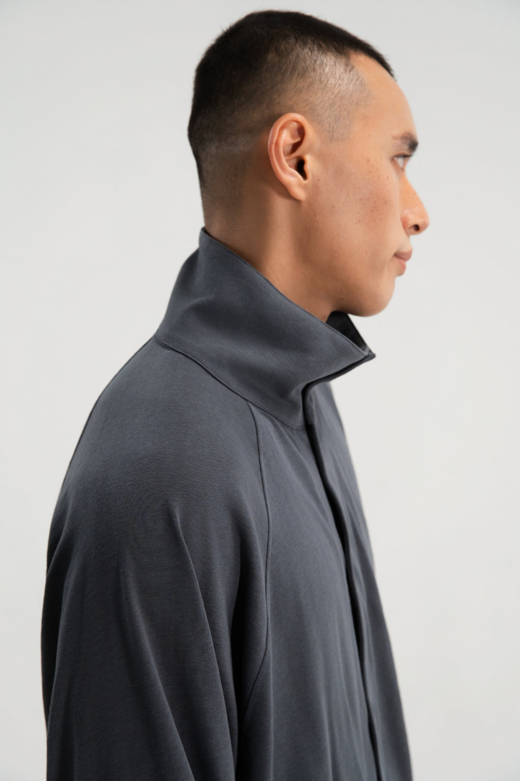 Gender Neutral Slouchy Knit Trench Outer (Blue)