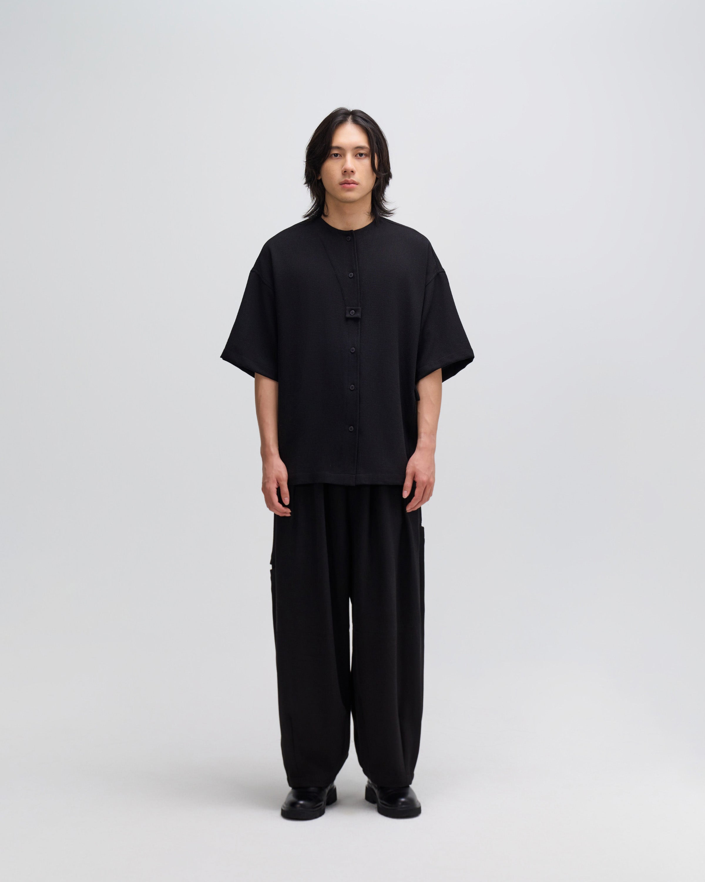 Gender Neutral Cocoon Trousers (Poly Waffle / Black)