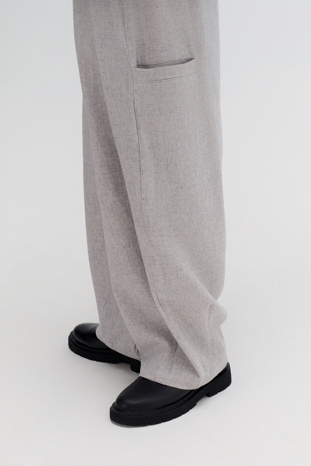 Gender Neutral Cocoon Trousers (Poly Waffle / Grey)