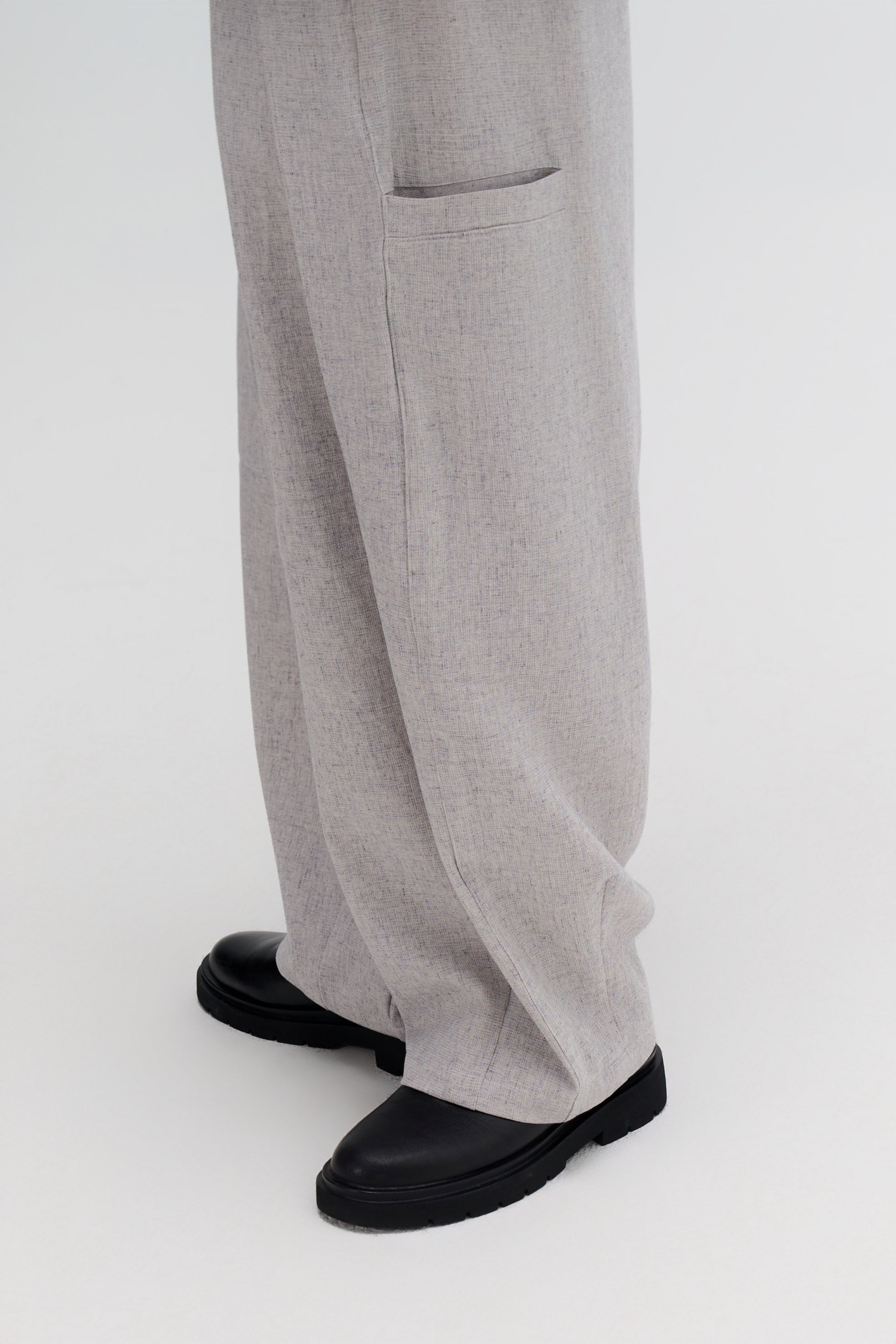 Gender Neutral Cocoon Trousers (Poly Waffle / Grey)