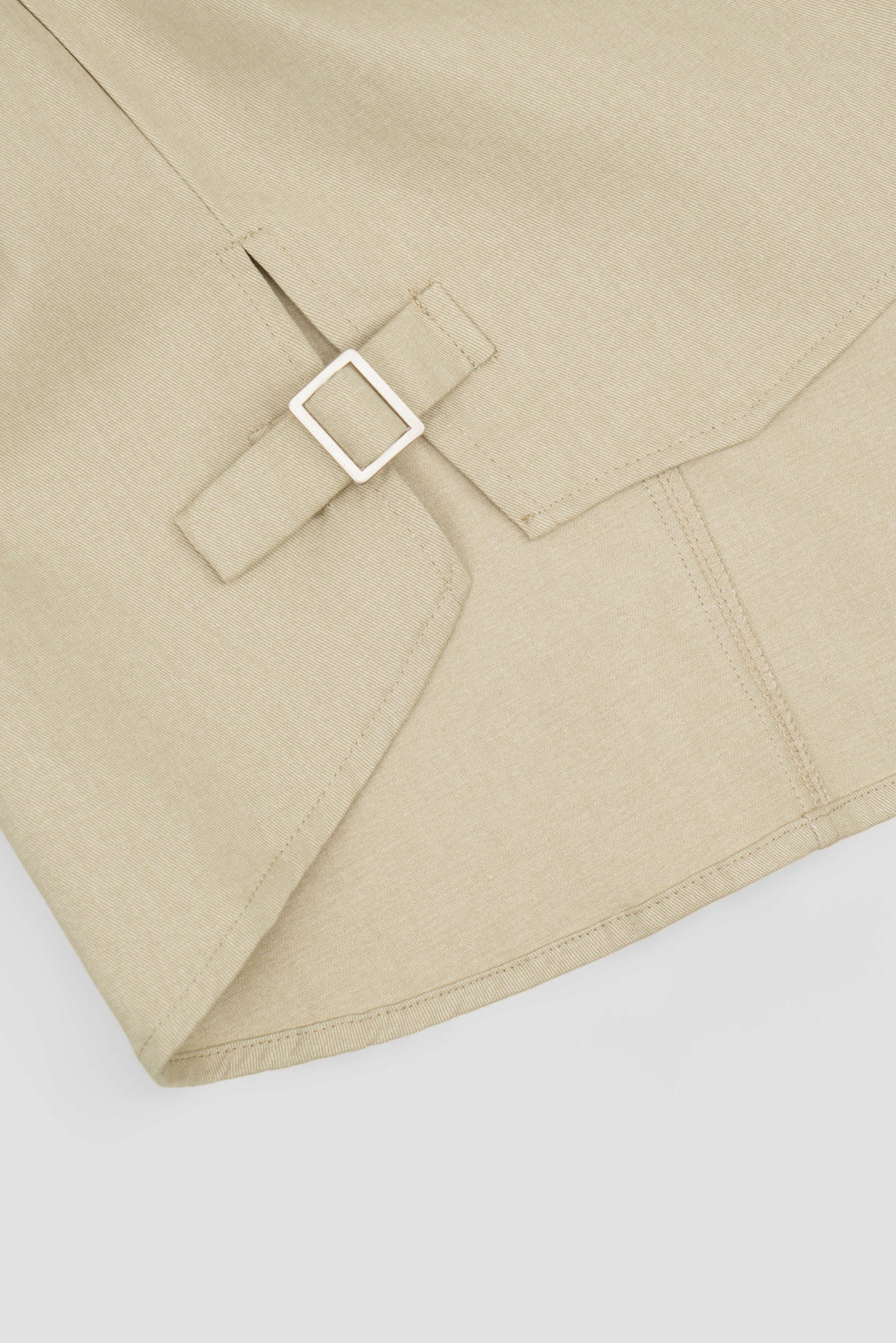 Gender Neutral Collarless Half-Zipper Shirt (Beige)
