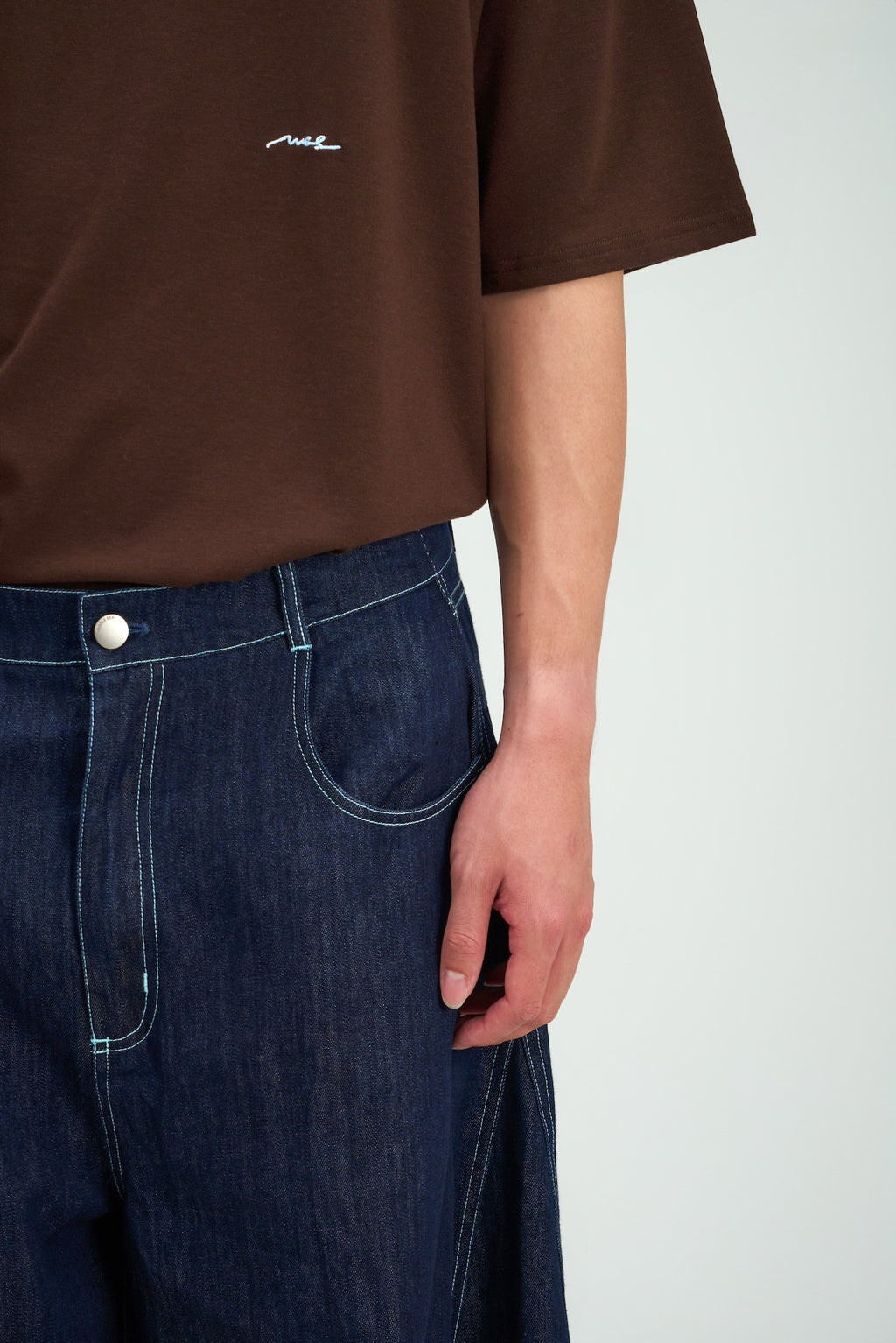 Gender Neutral Curved Leg Denim 2.0 (Dark Navy)