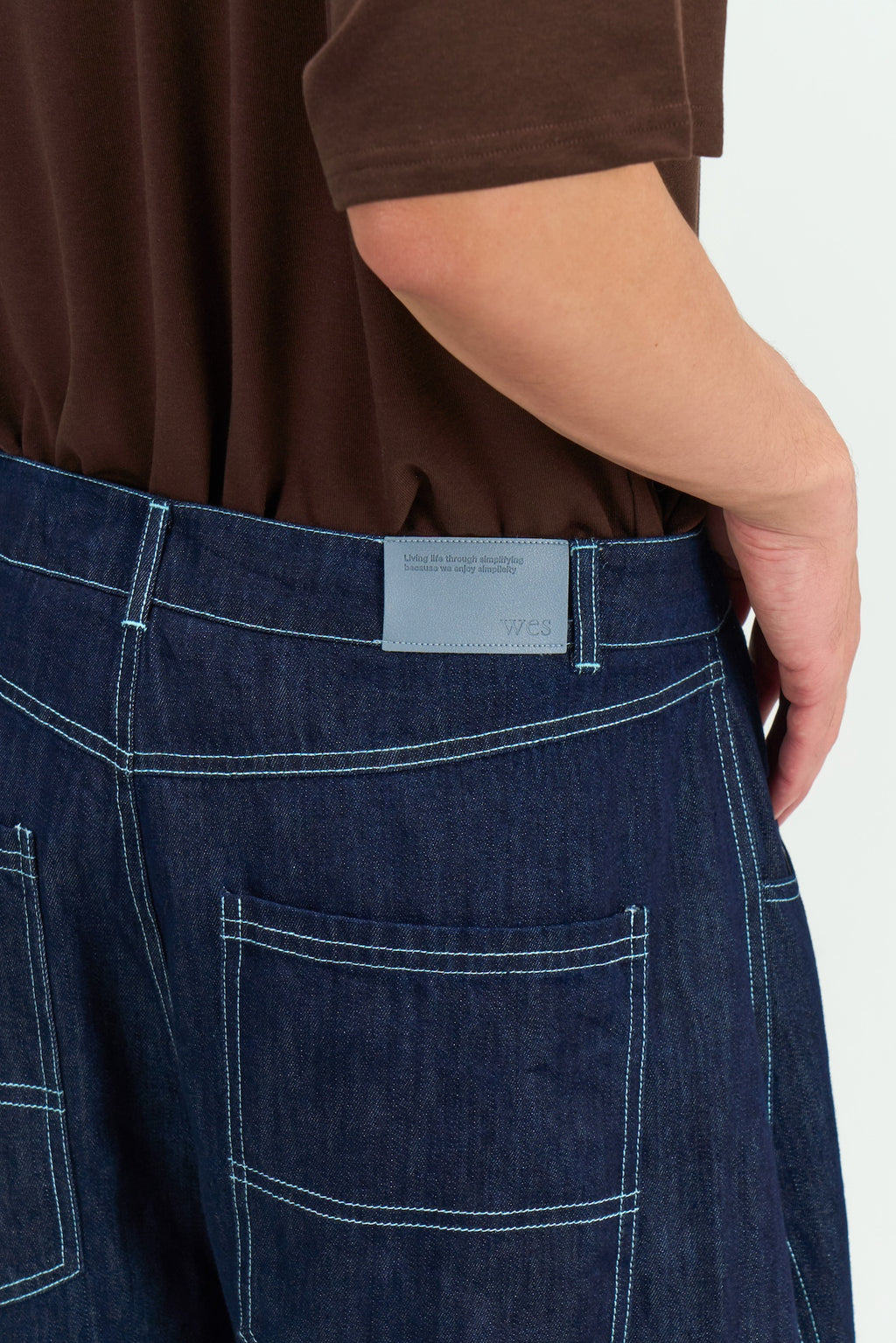 Gender Neutral Curved Leg Denim 2.0 (Dark Navy)