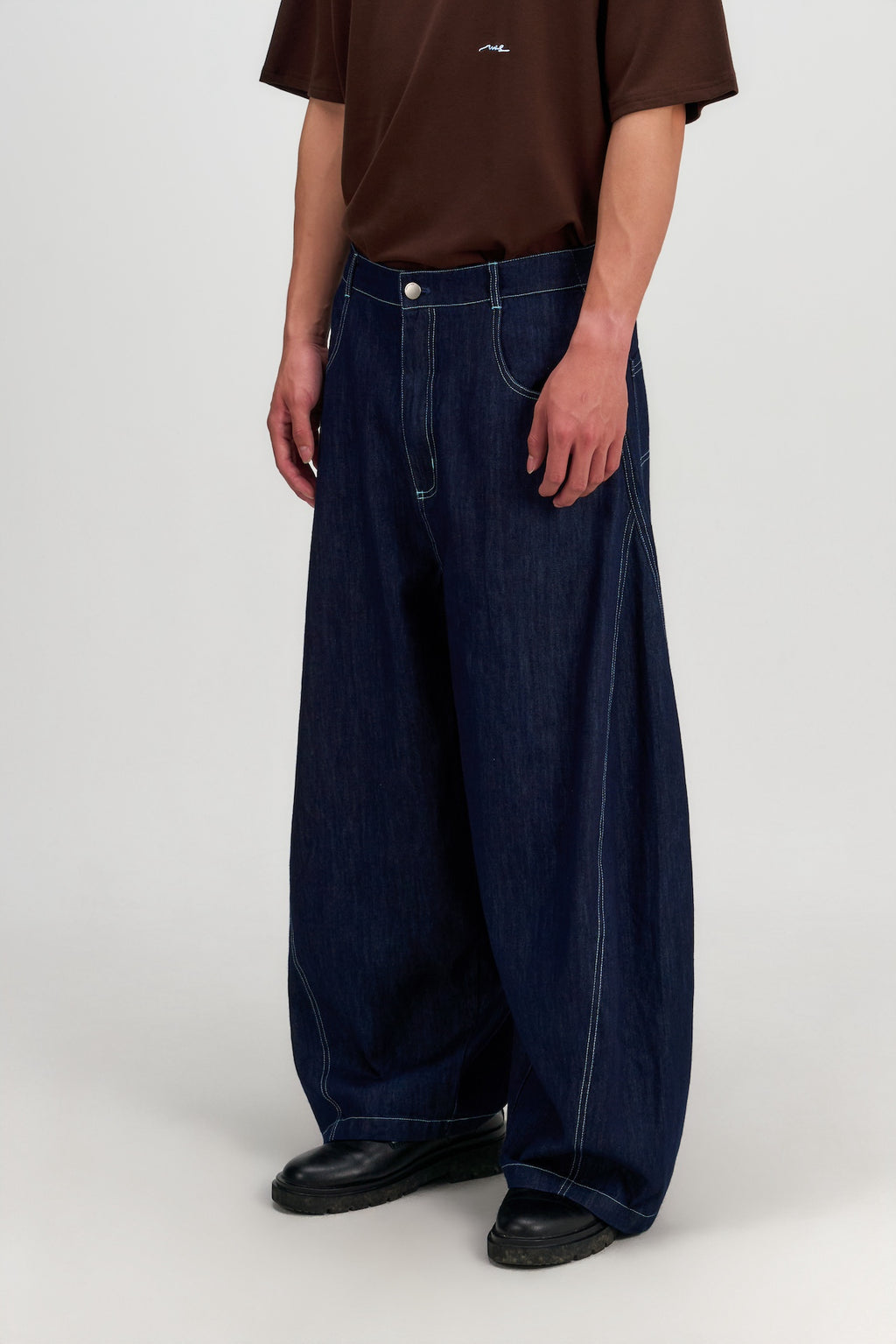 Gender Neutral Curved Leg Denim 2.0 (Dark Navy)