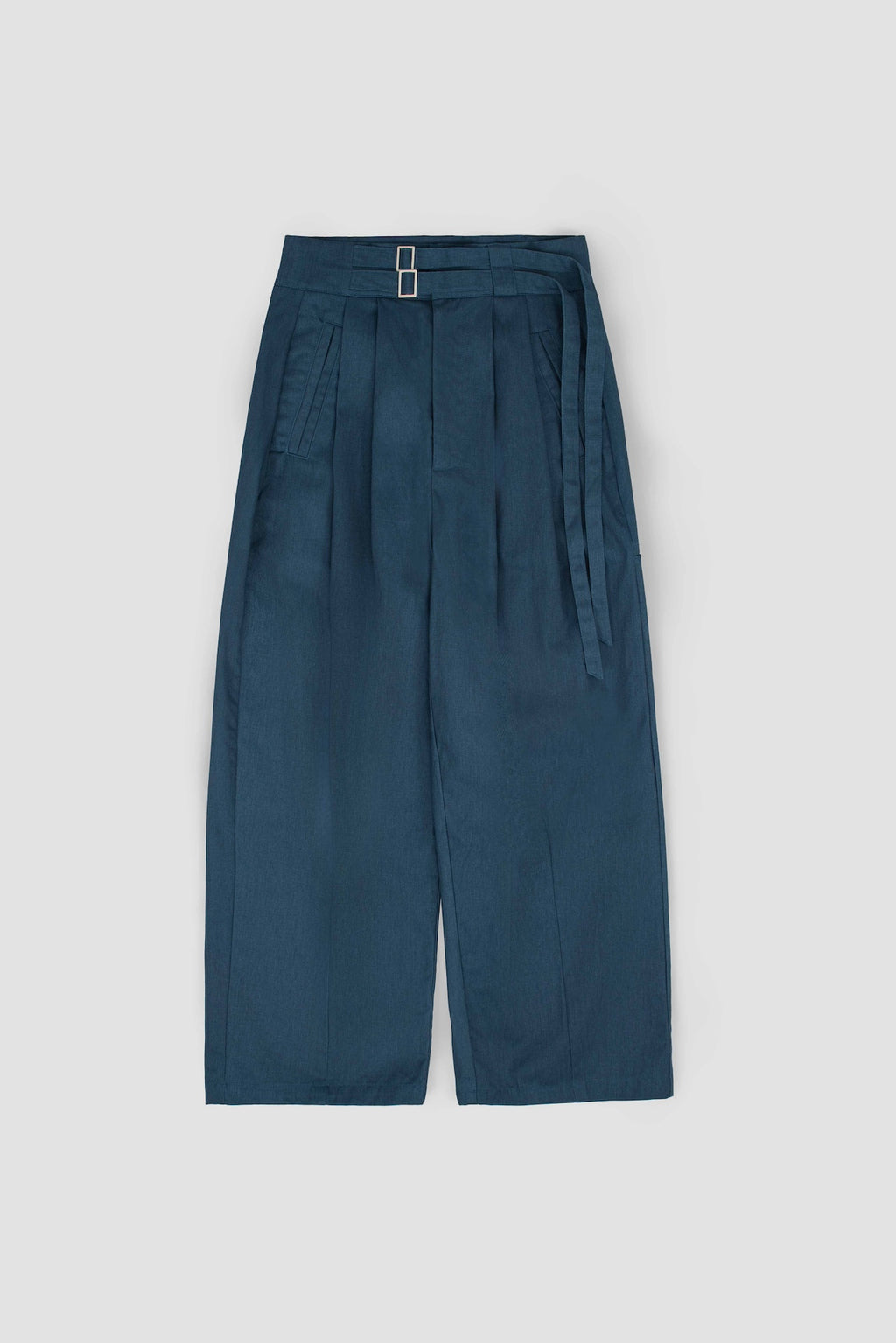 Gender Neutral Double Belted Long Trousers (Blue)