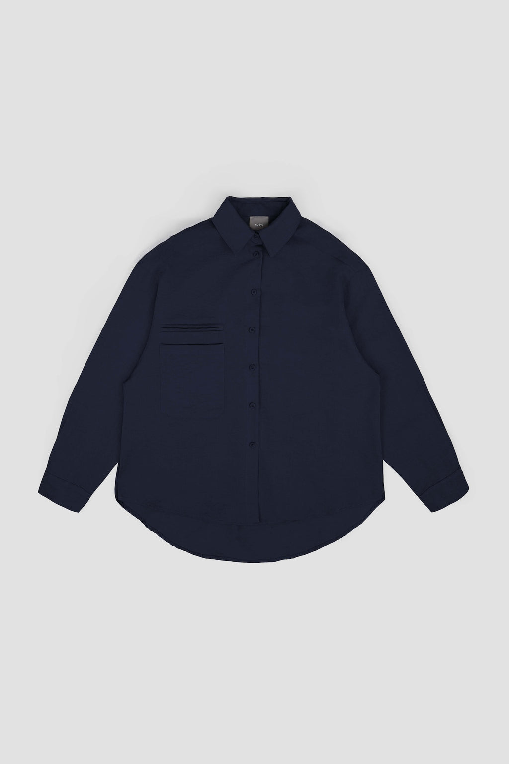 Gender Neutral Oversized Arm Long Sleeve Blouse (Navy)