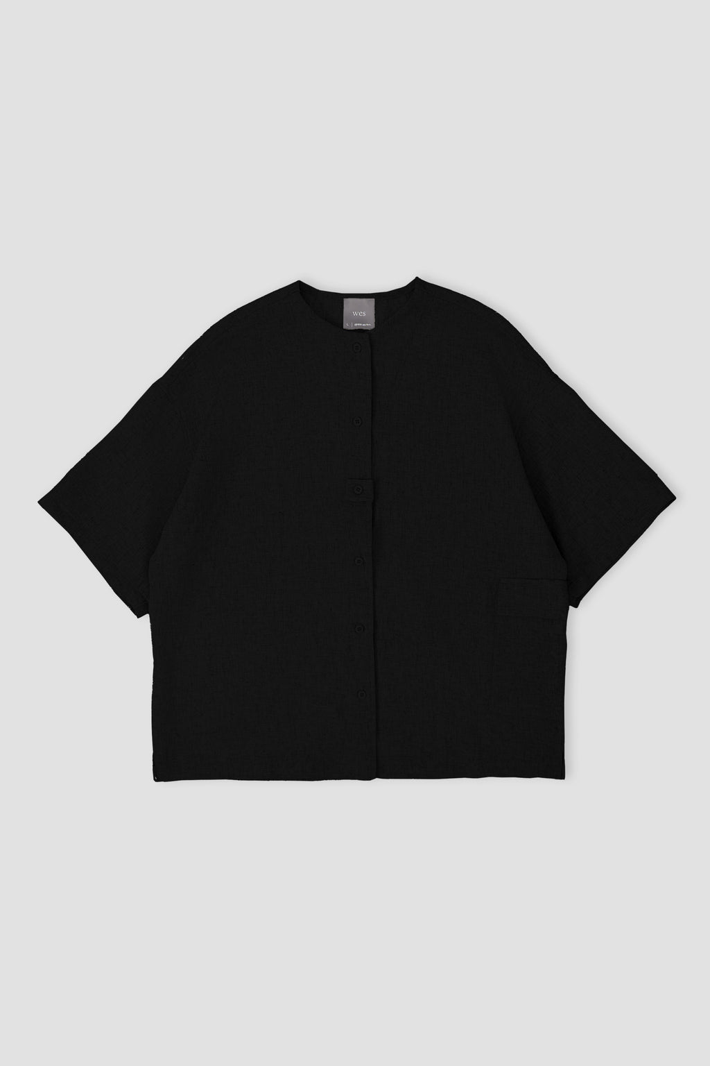 Gender Neutral Oversized Drop Shoulder Boxy Shirt (Poly Waffle Black)