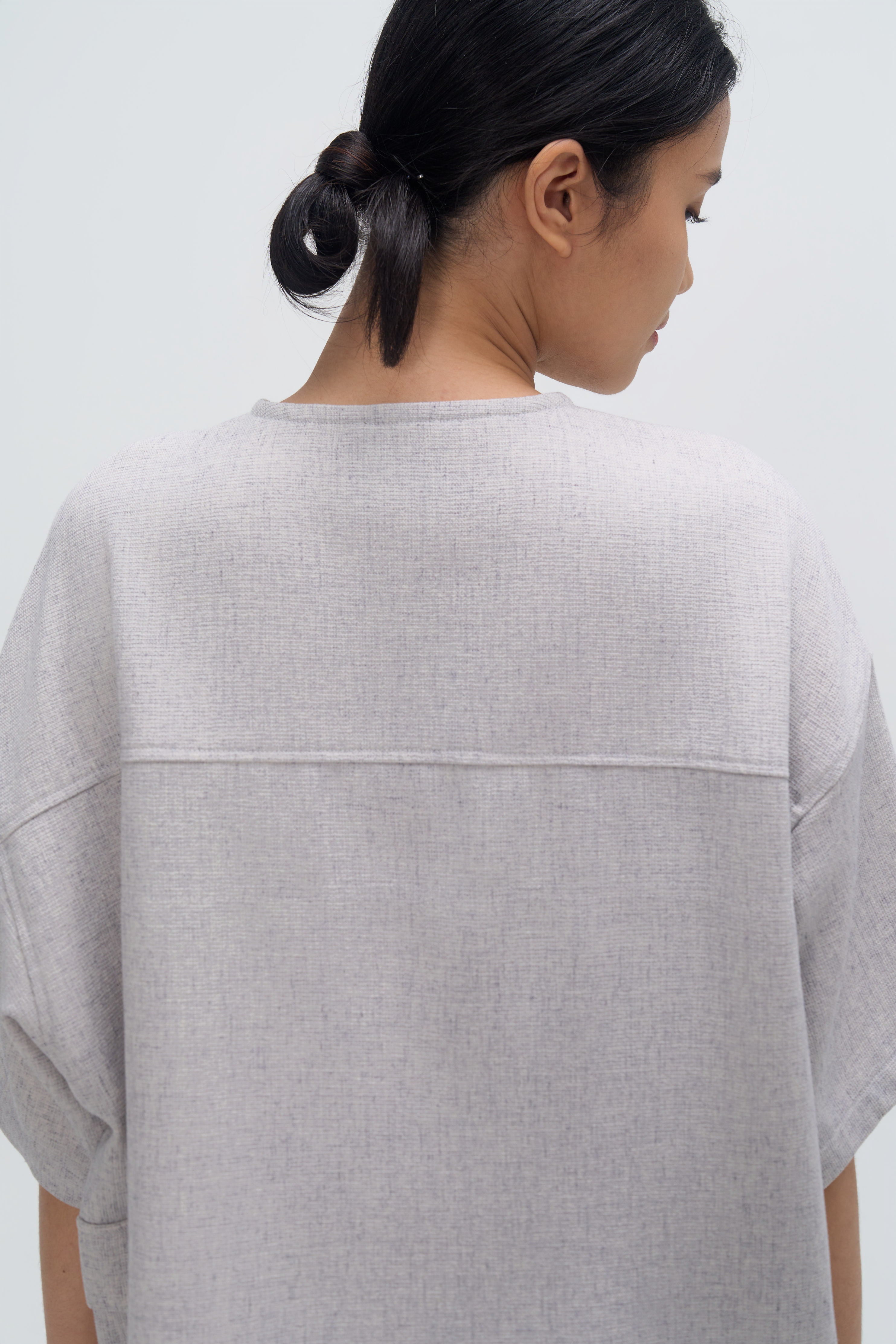 Gender Neutral Oversized Drop Shoulder Boxy Shirt (Poly Waffle Grey)