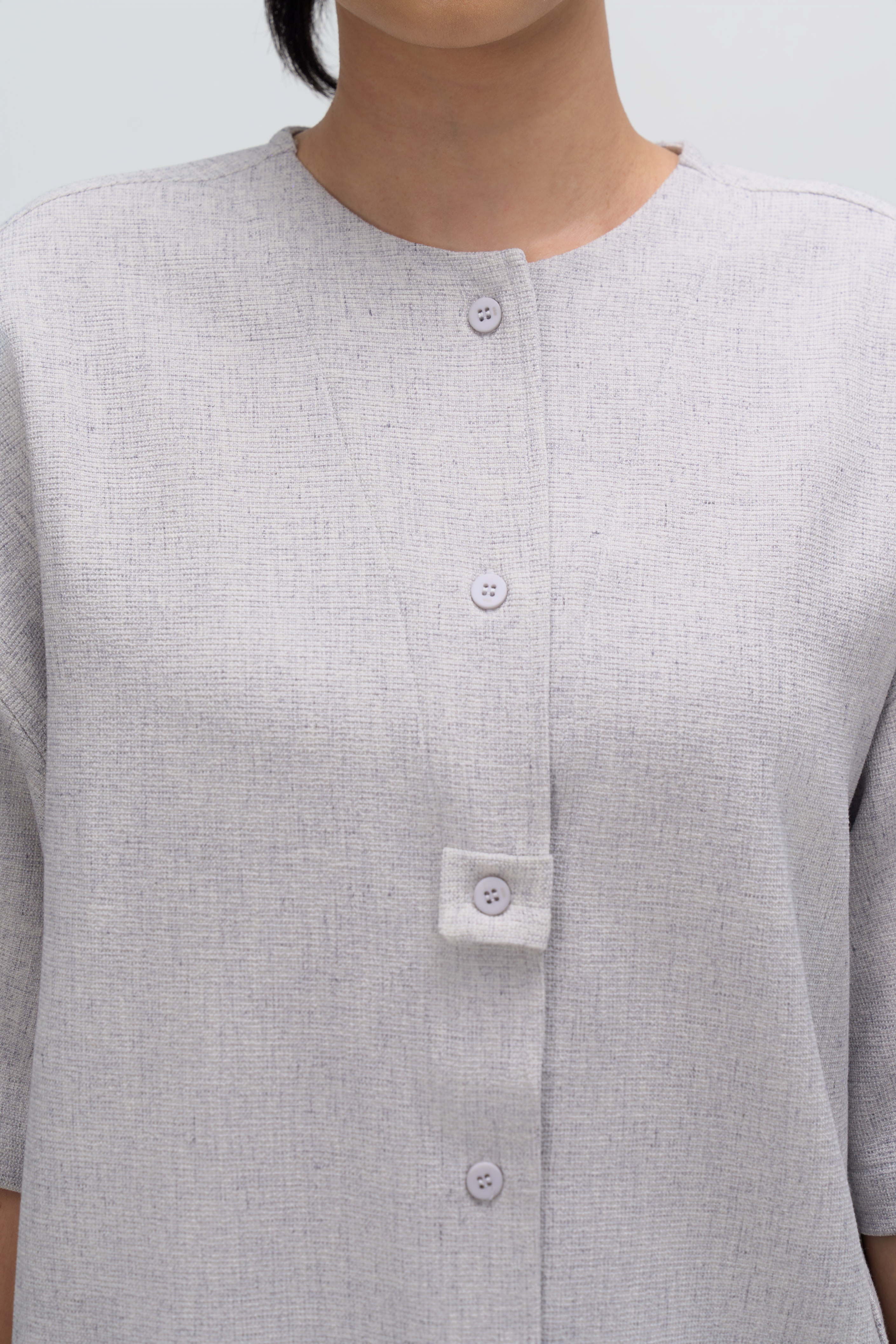 Gender Neutral Oversized Drop Shoulder Boxy Shirt (Poly Waffle Grey)