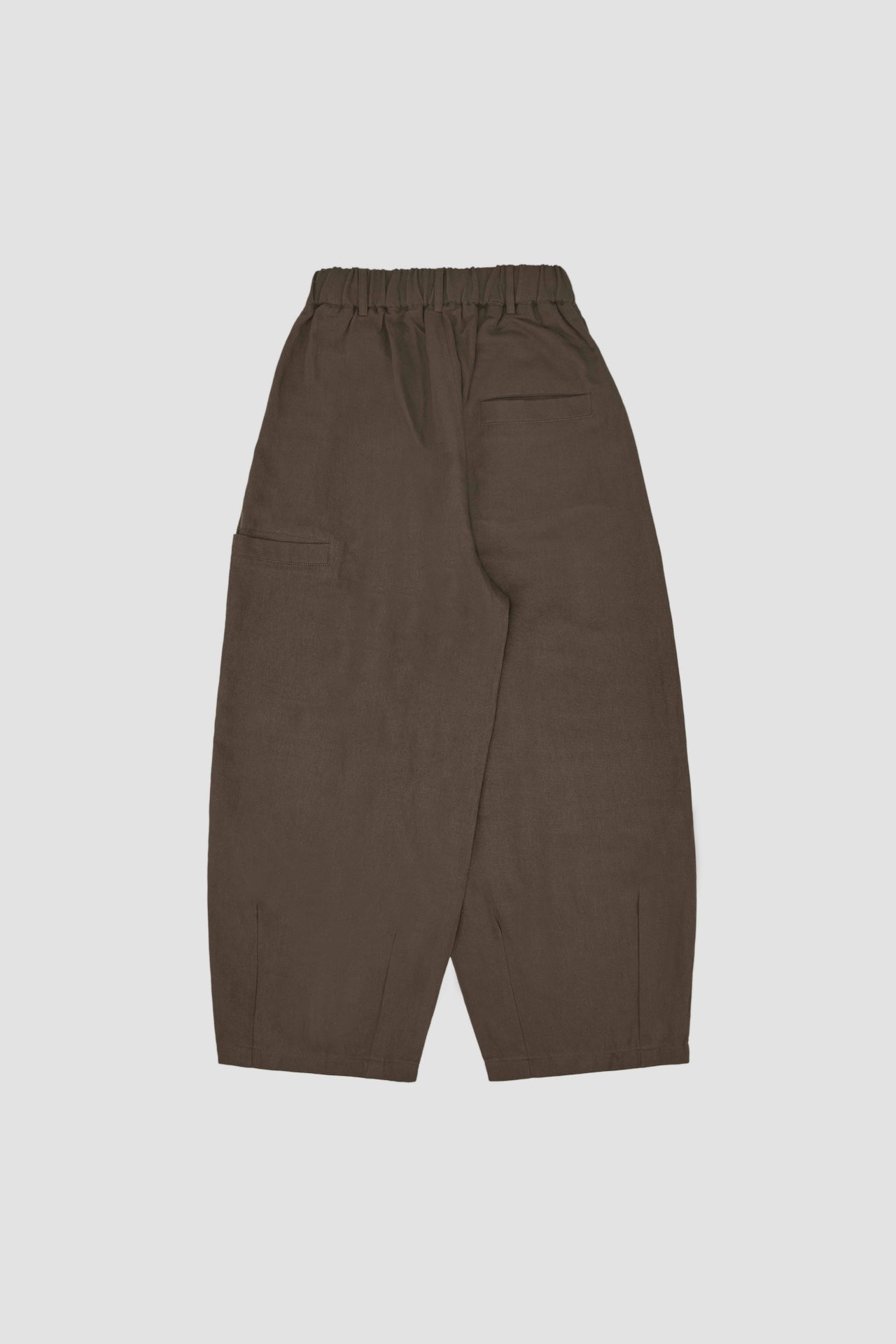 Gender Neutral Cocoon Trousers (Linen / Olive Brown)