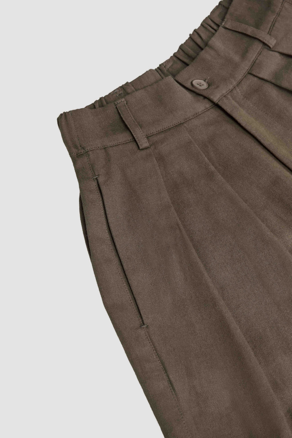 Gender Neutral Cocoon Trousers (Linen / Olive Brown)