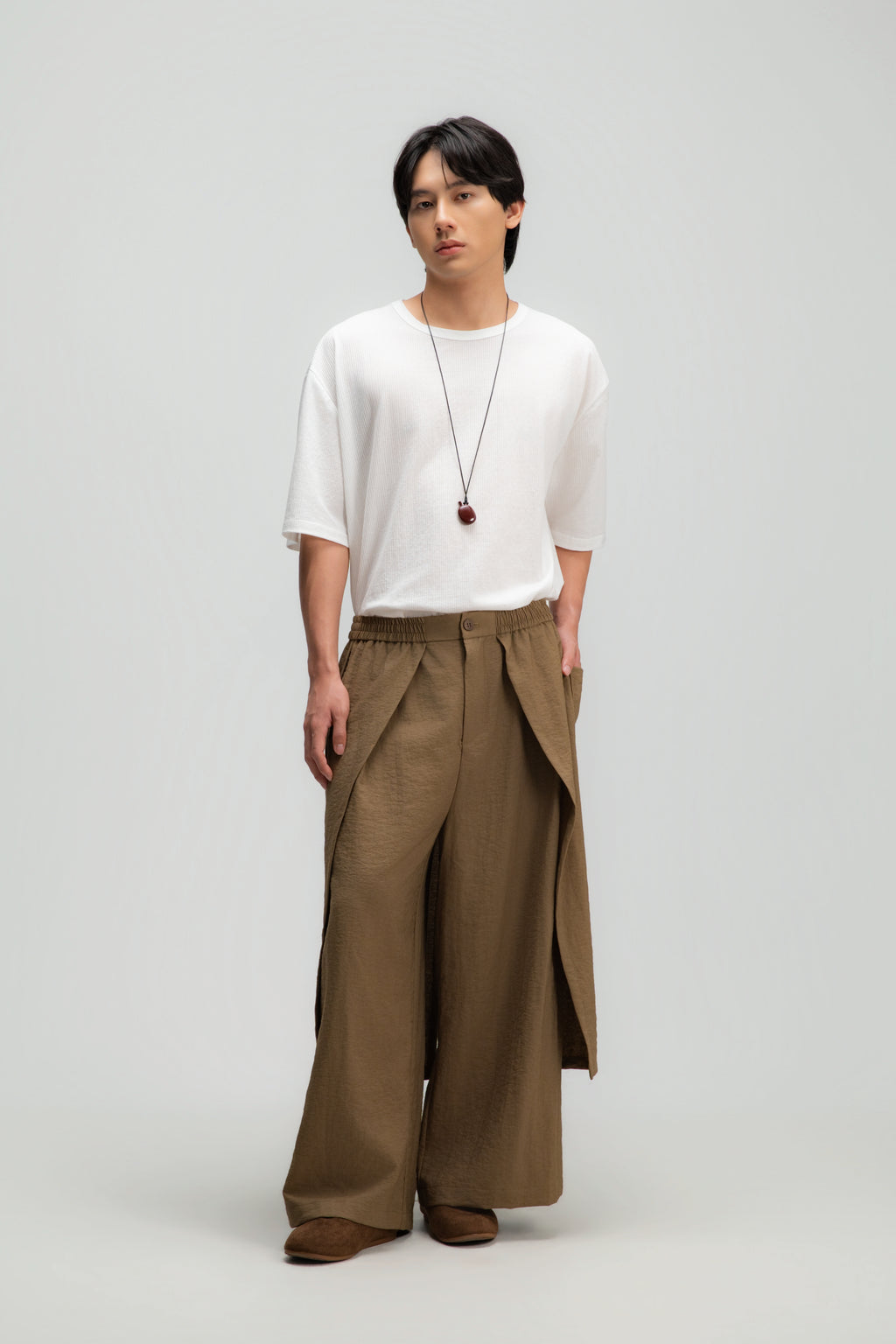 Gender Neutral Thin Boxy Tee (Textured White)