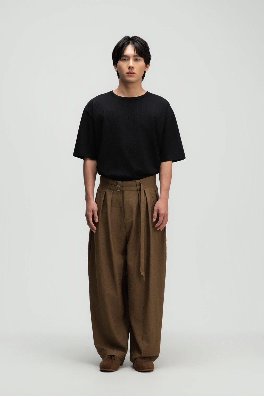 Gender Neutral Thin Boxy Tee (Textured Black)