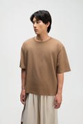 Gender Neutral Thin Boxy Tee (Textured Mud)