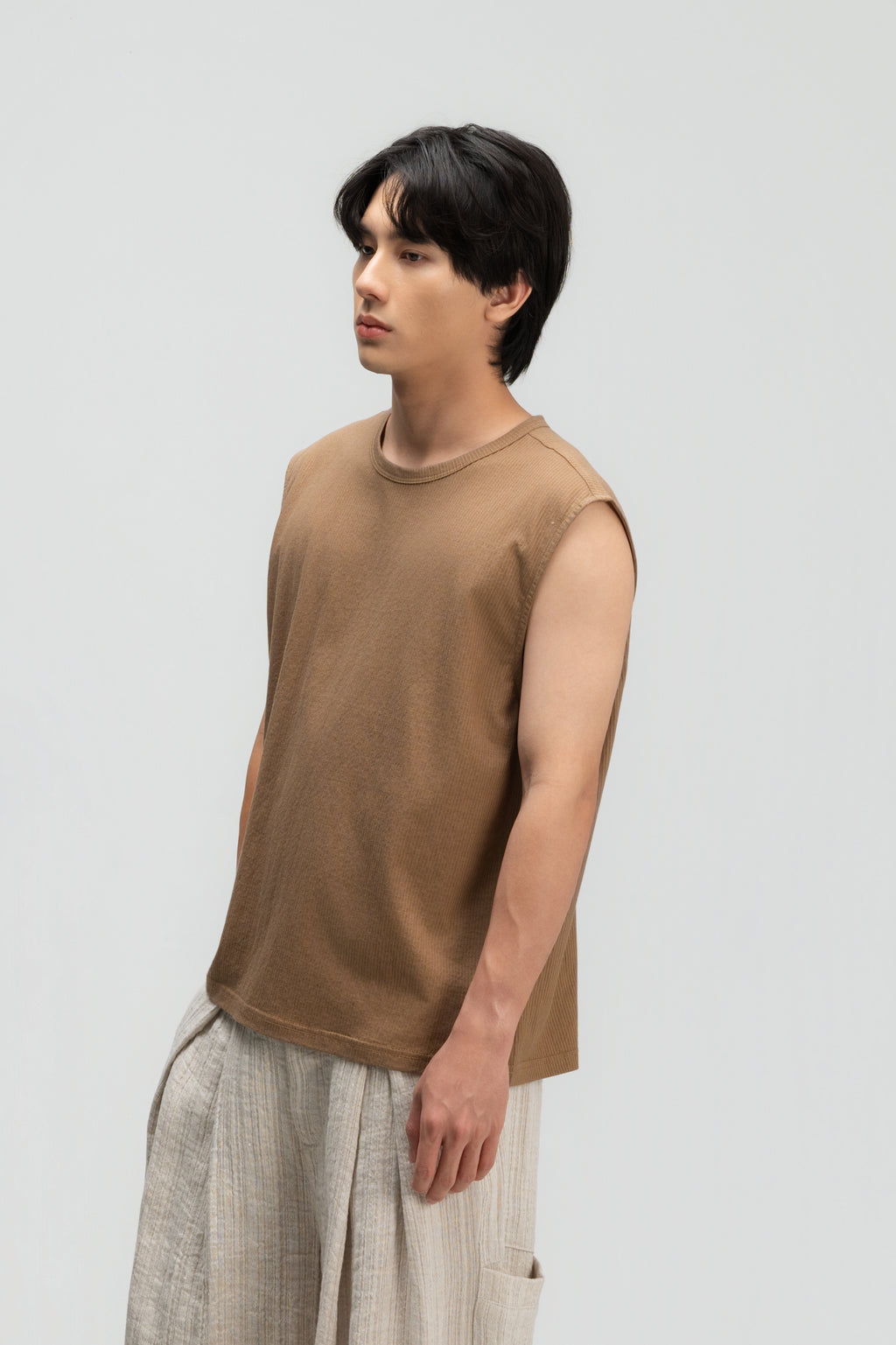 Gender Neutral Thin Muscle Tee (Textured Mud)