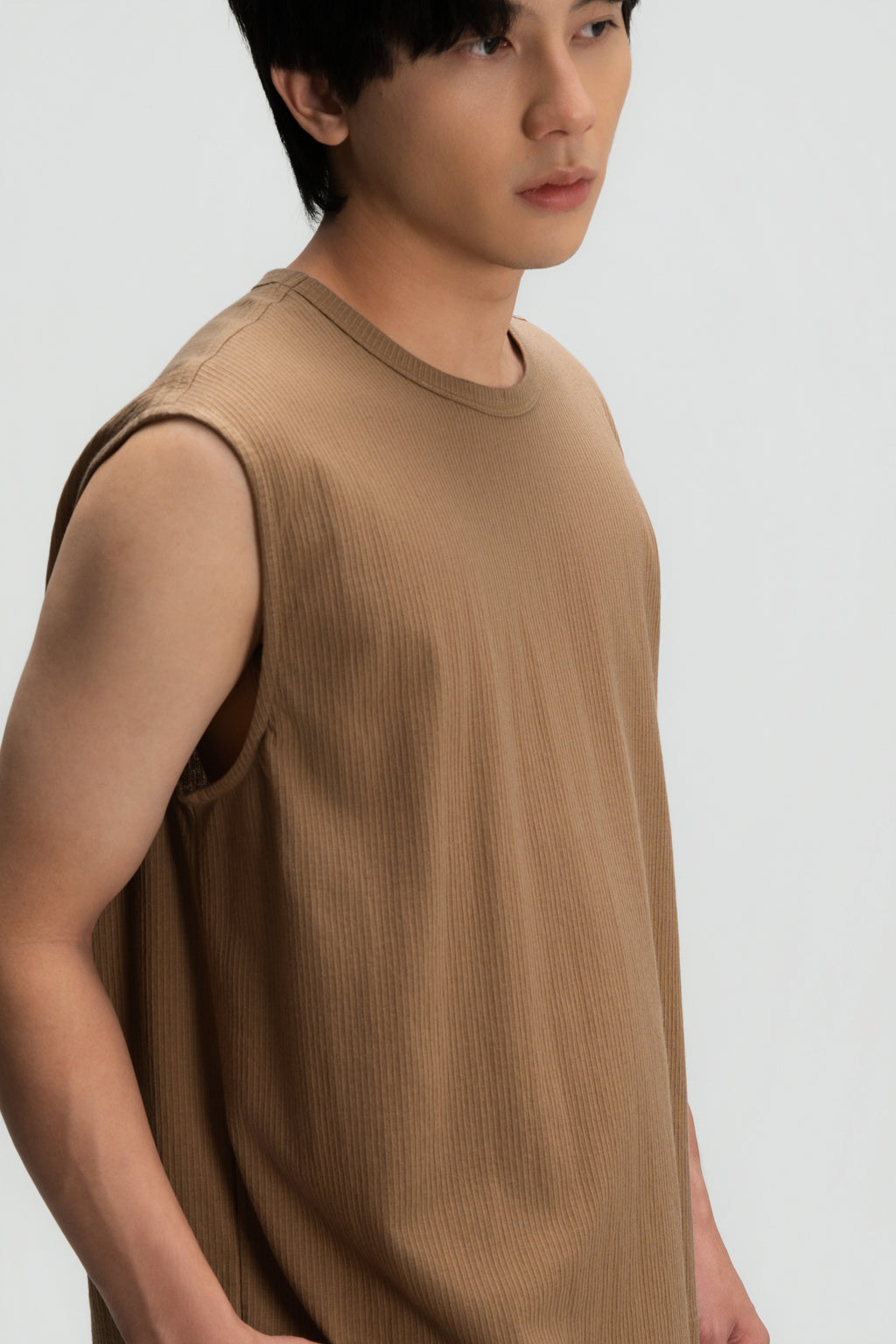 Gender Neutral Thin Muscle Tee (Textured Mud)