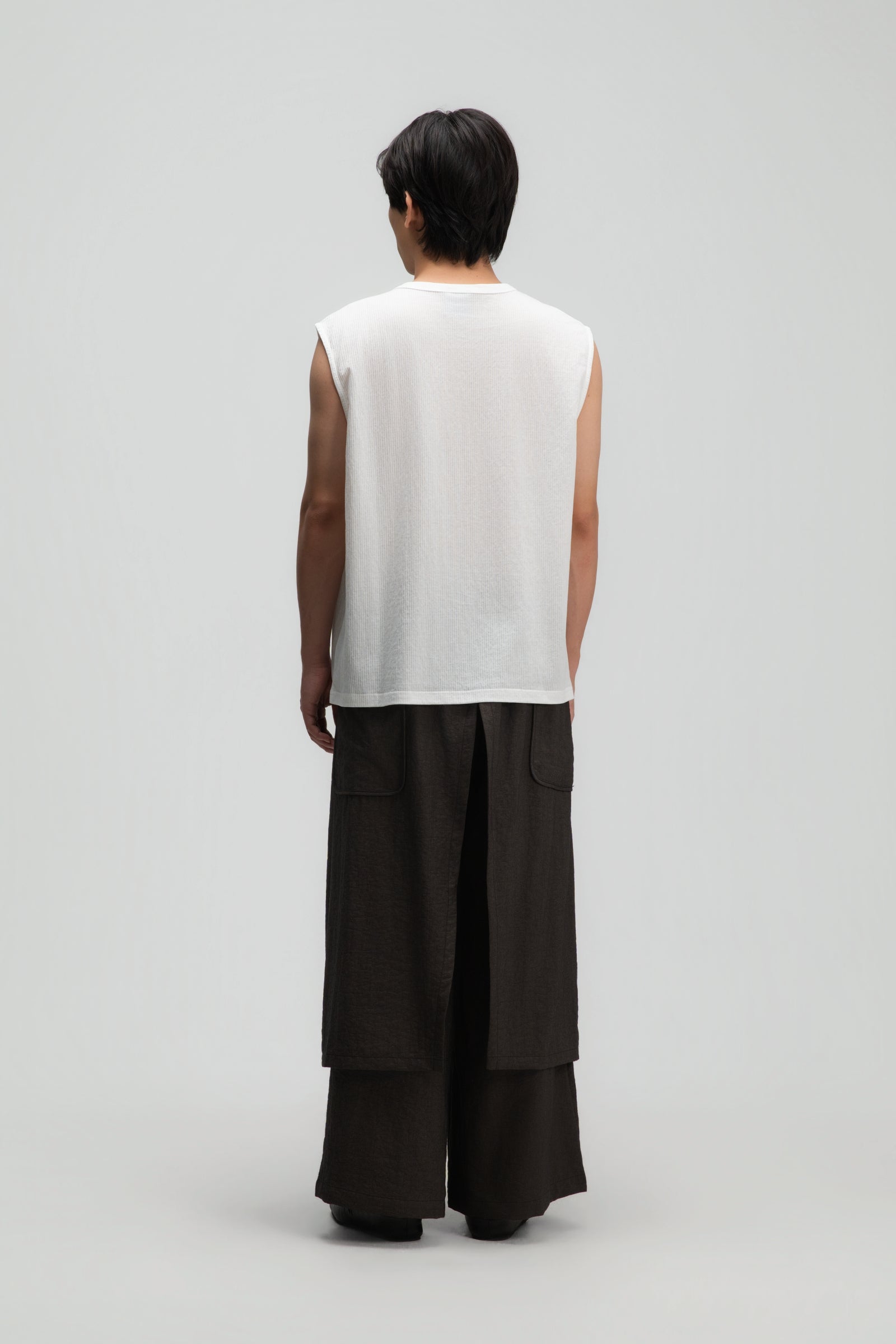 Gender Neutral Thin Muscle Tee (Textured White)