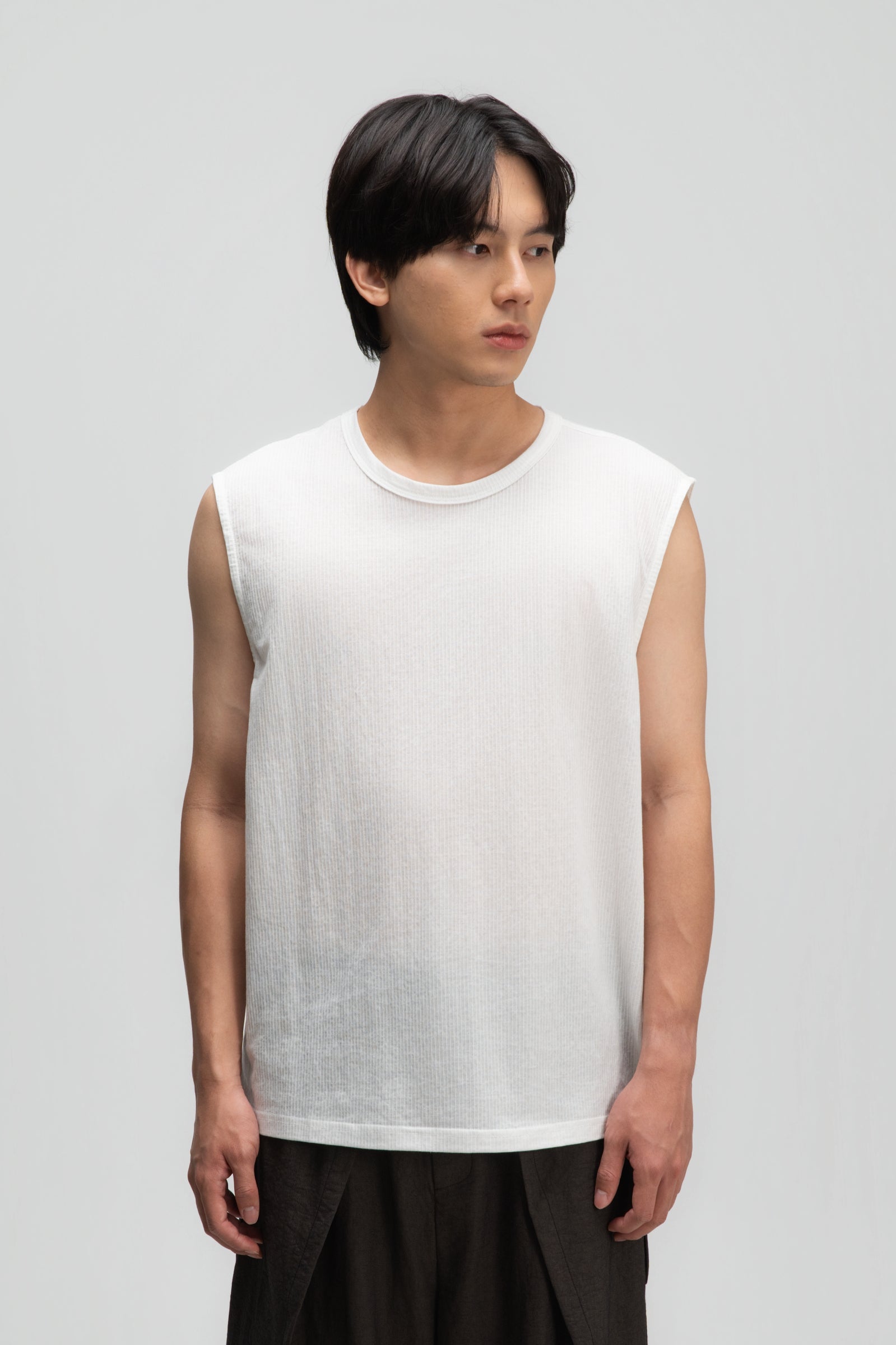 Gender Neutral Thin Muscle Tee (Textured White)