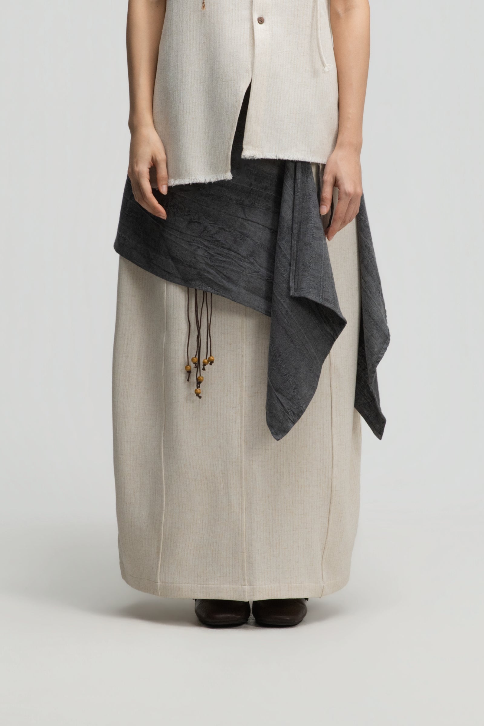 Short Pareo Drape (Tie Dye Grey)
