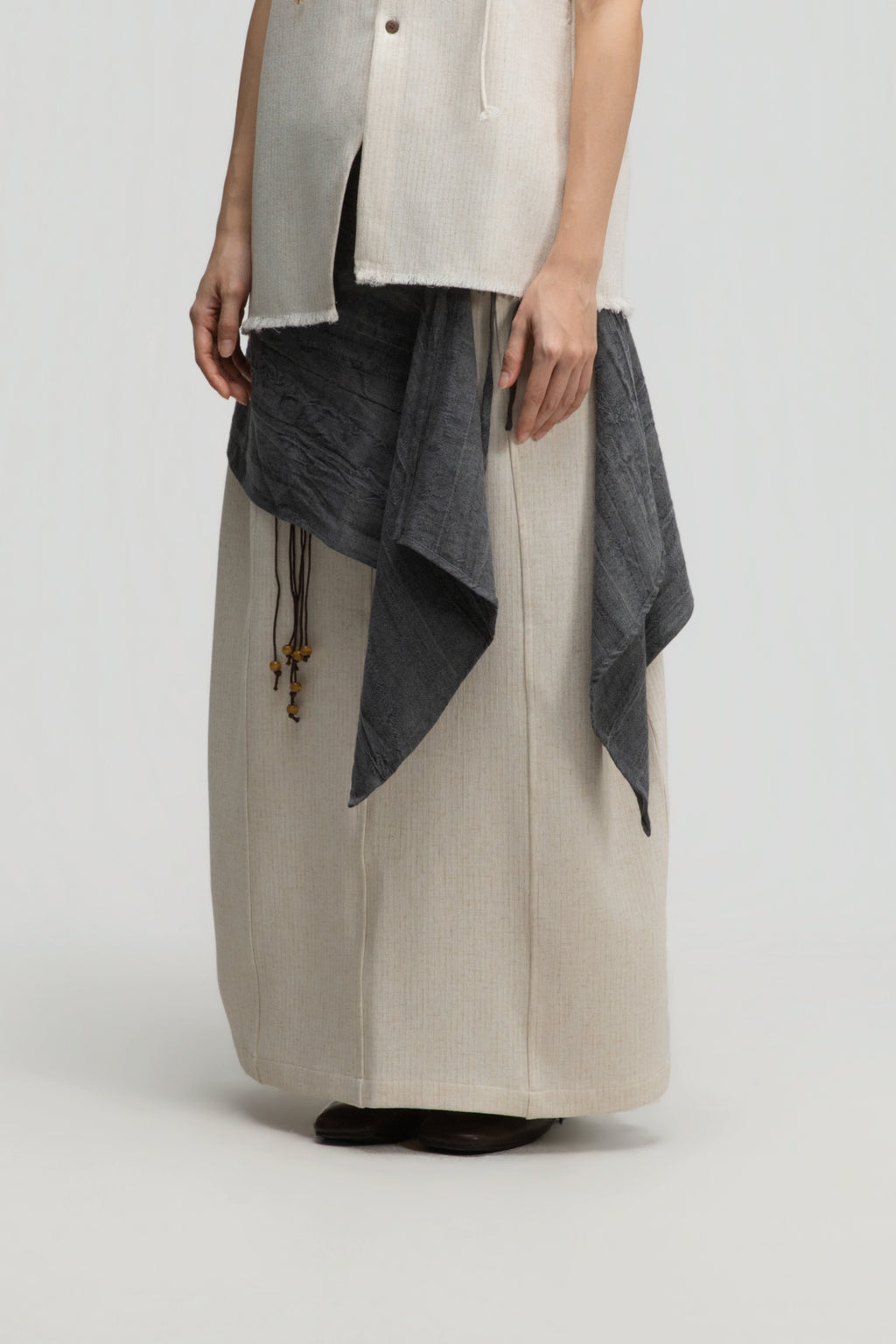 Short Pareo Drape (Tie Dye Grey)