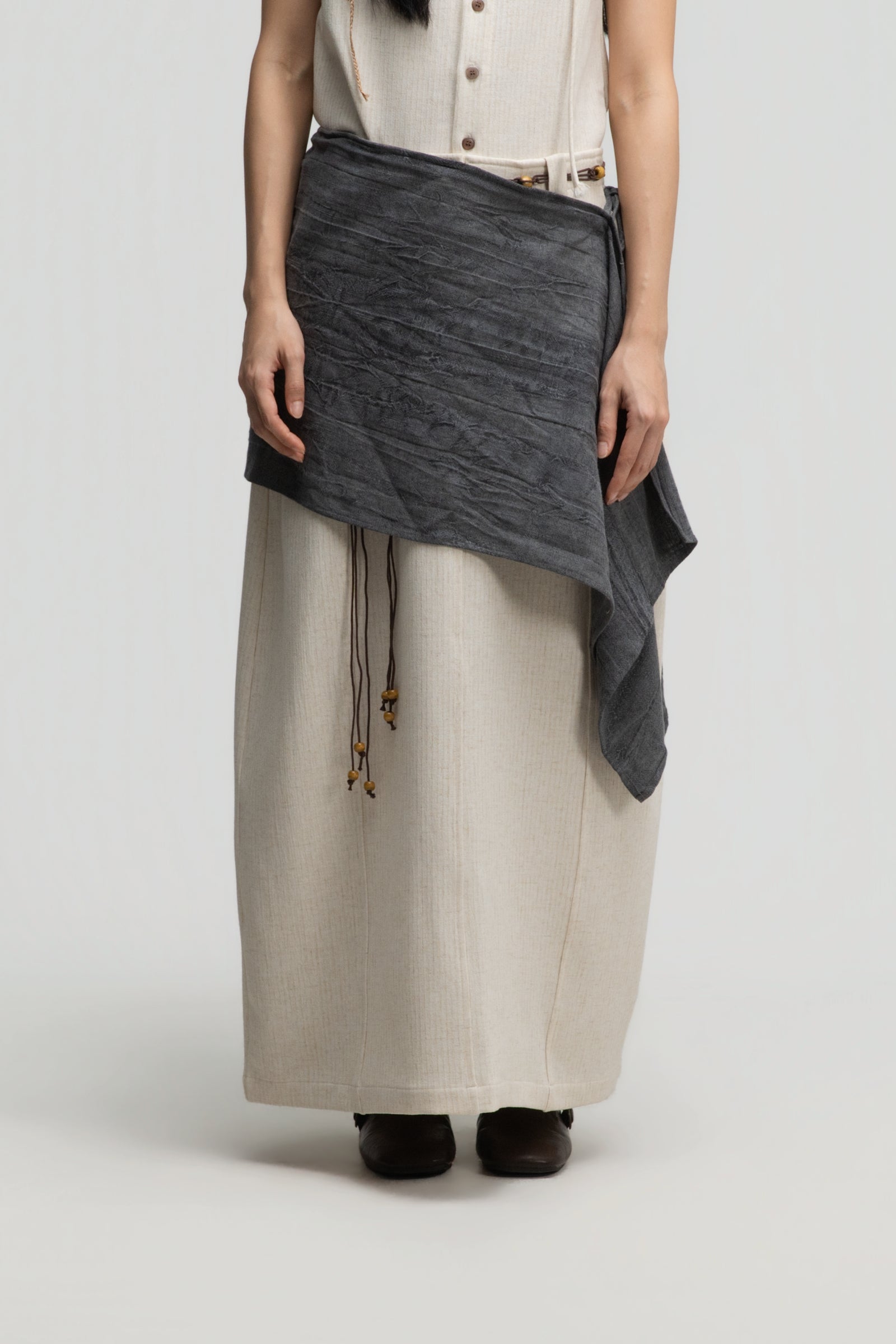 Short Pareo Drape (Tie Dye Grey)