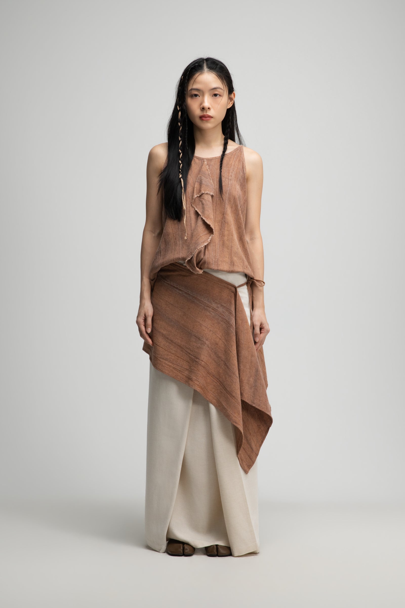Short Pareo Drape (Tie Dye Rust)