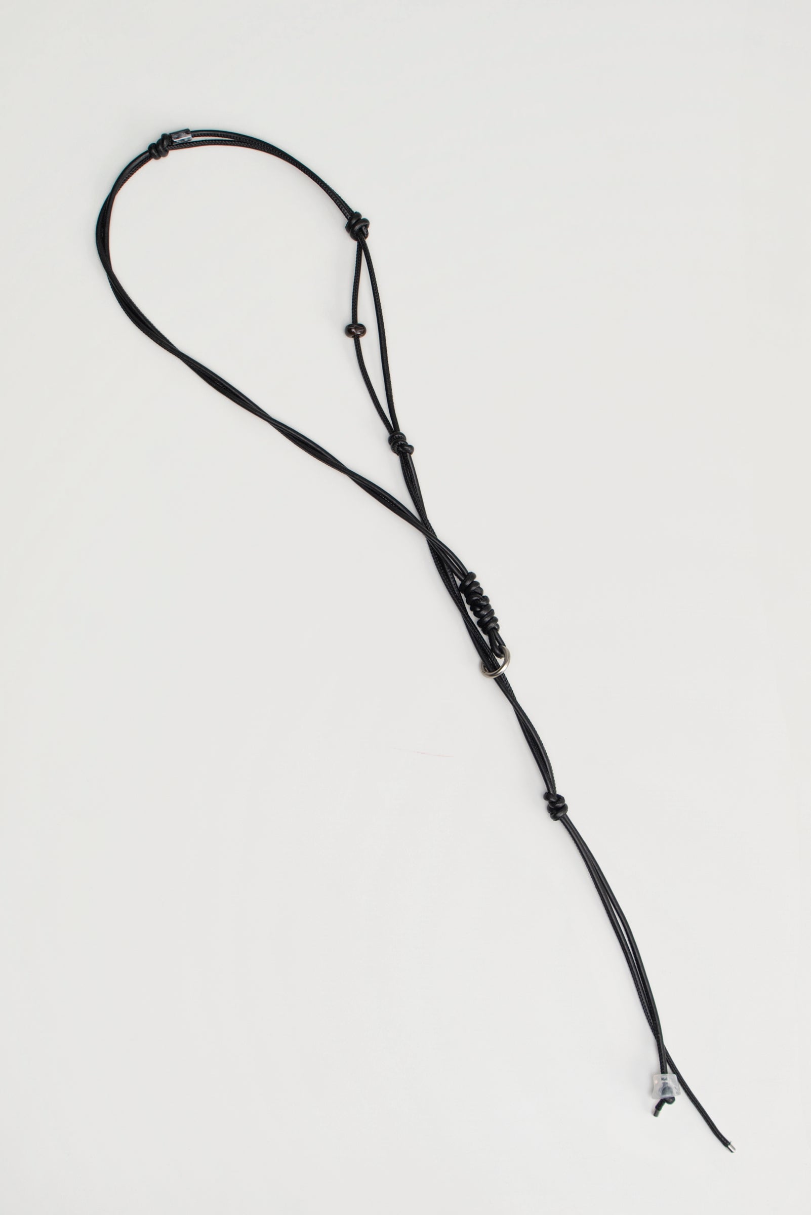 Twisted Leather Beaded Belt (Black)
