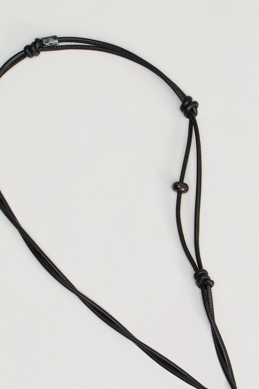 Twisted Leather Beaded Belt (Black)