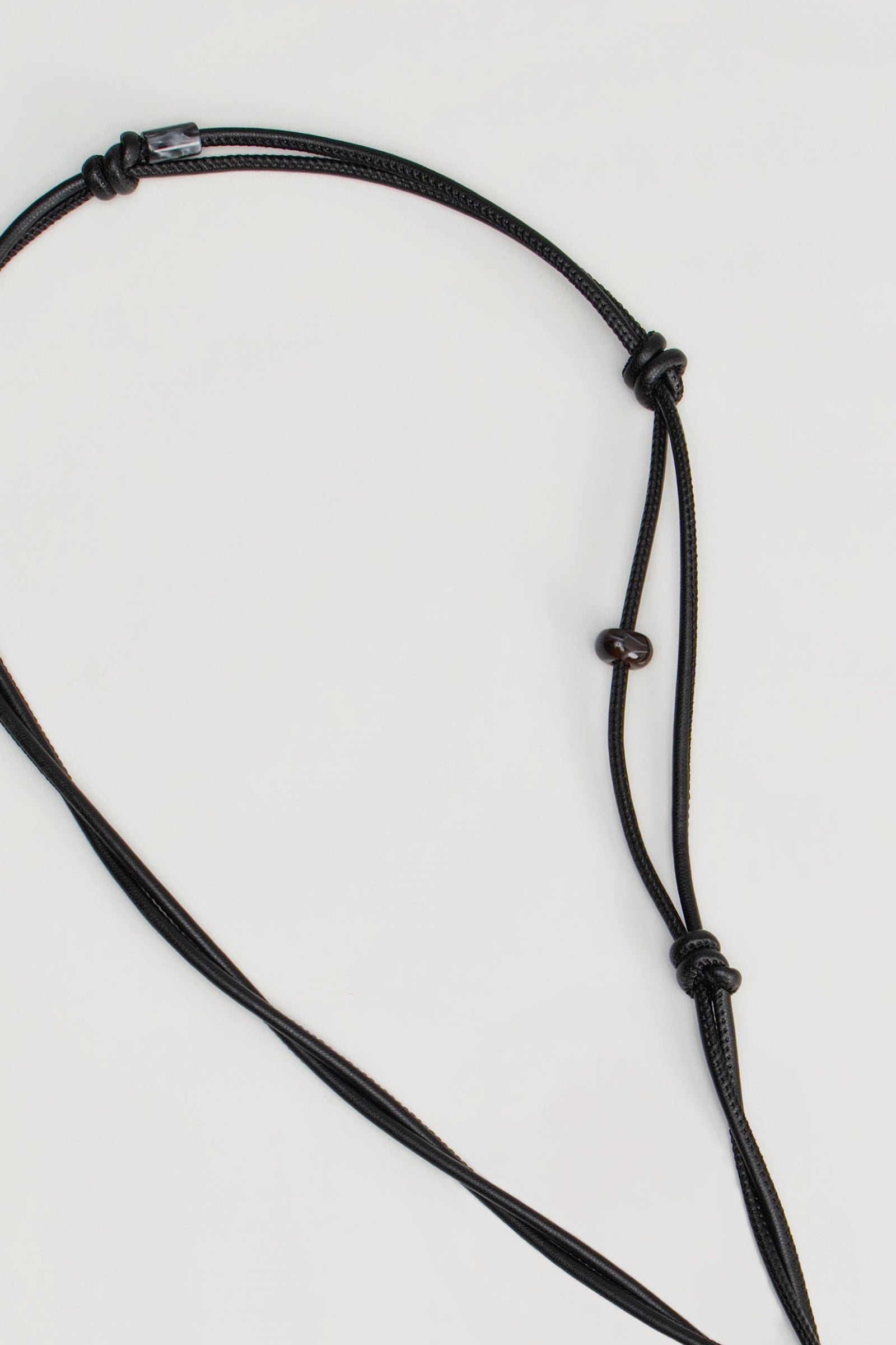 Twisted Leather Beaded Belt (Black)