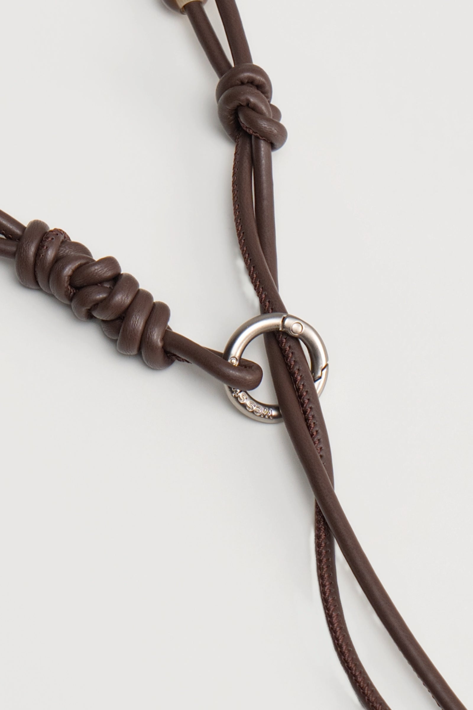 Twisted Leather Beaded Belt (Brown)