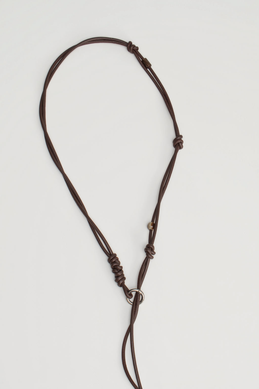 Twisted Leather Beaded Belt (Brown)