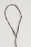 Twisted Leather Beaded Belt (Brown)