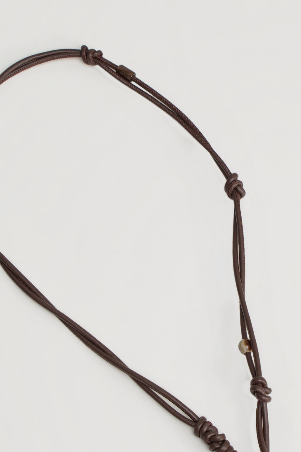 Twisted Leather Beaded Belt (Brown)