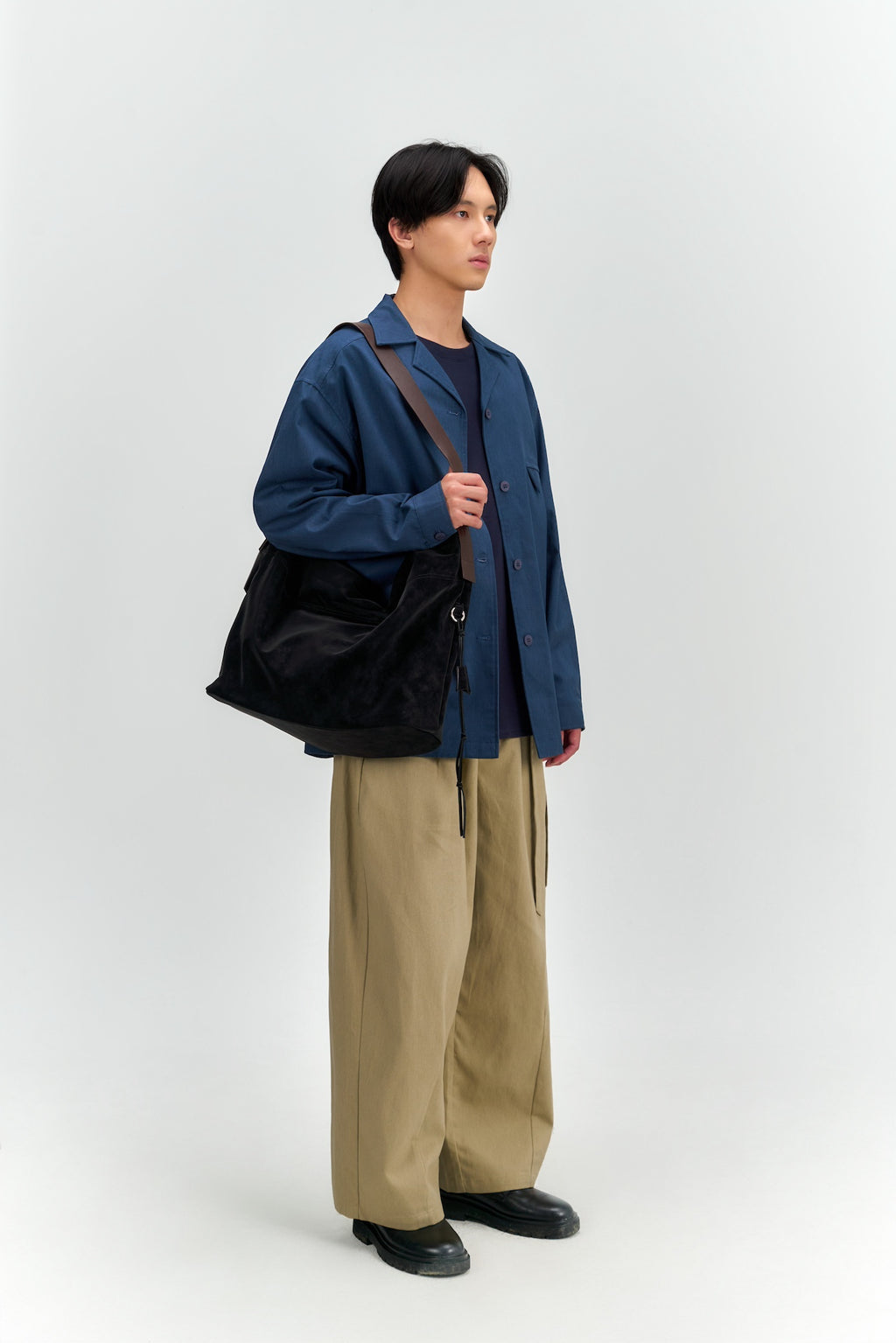 Large Soft Snow Leather Bag (Black)