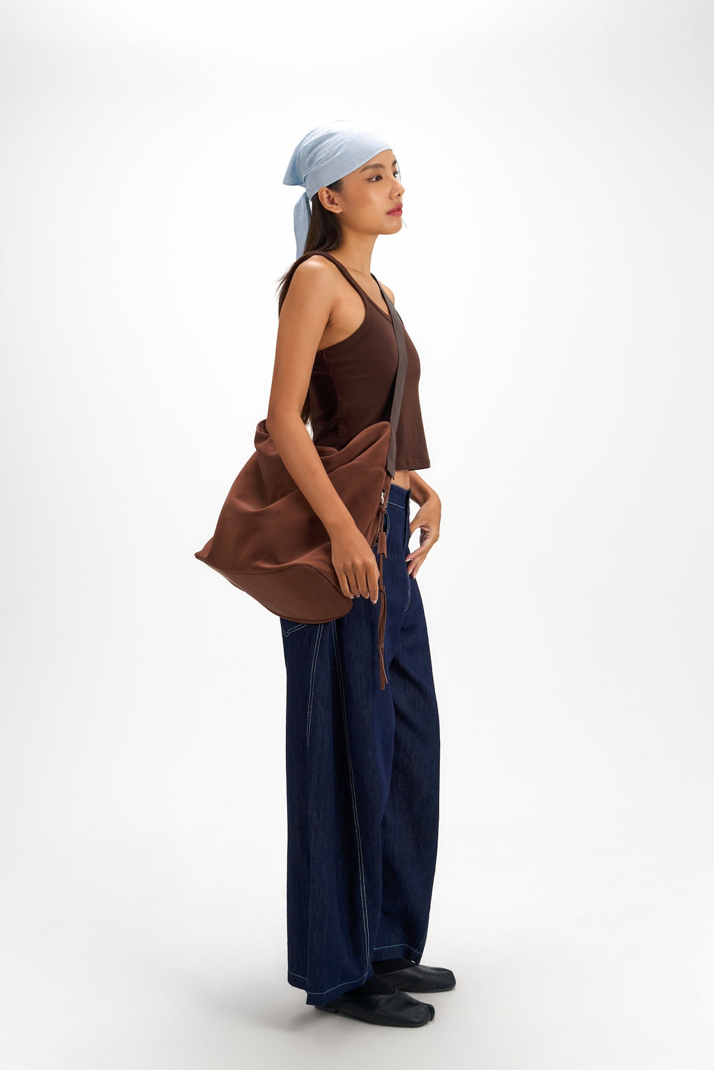 Large Soft Snow Leather Bag (Brown)