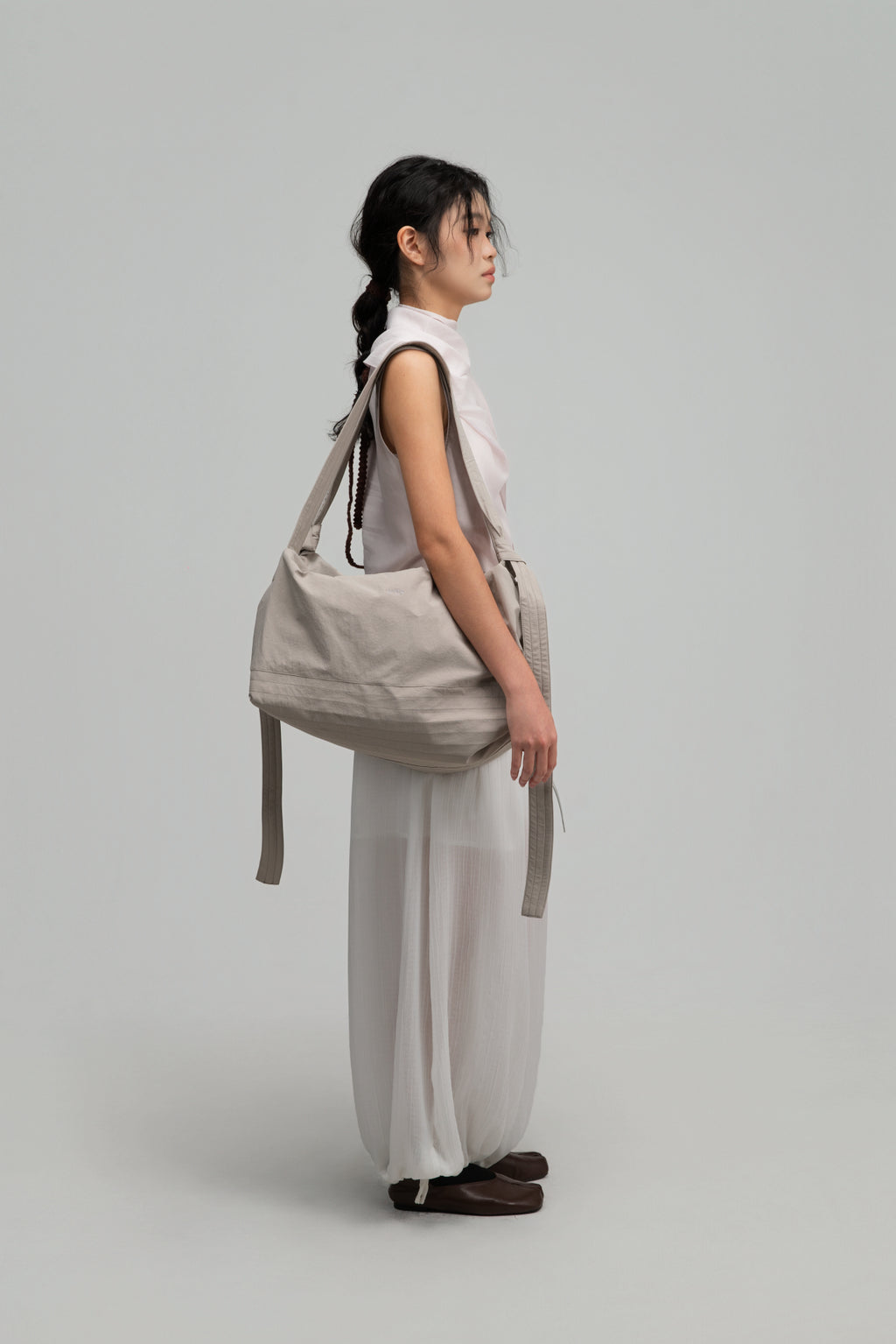 Large Loaf Nylon Bag (Light Grey)