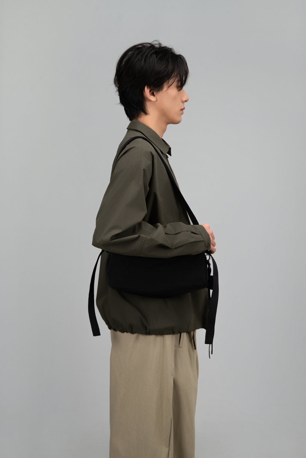 Small Loaf Nylon Bag (Light Grey)