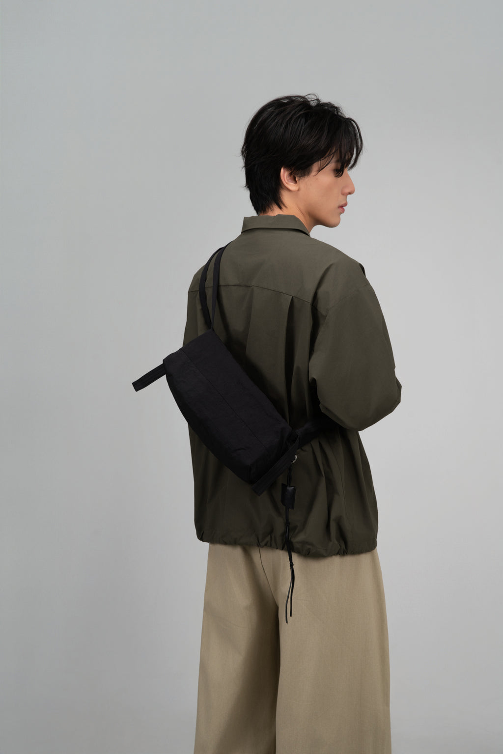 Small Loaf Nylon Bag (Light Grey)