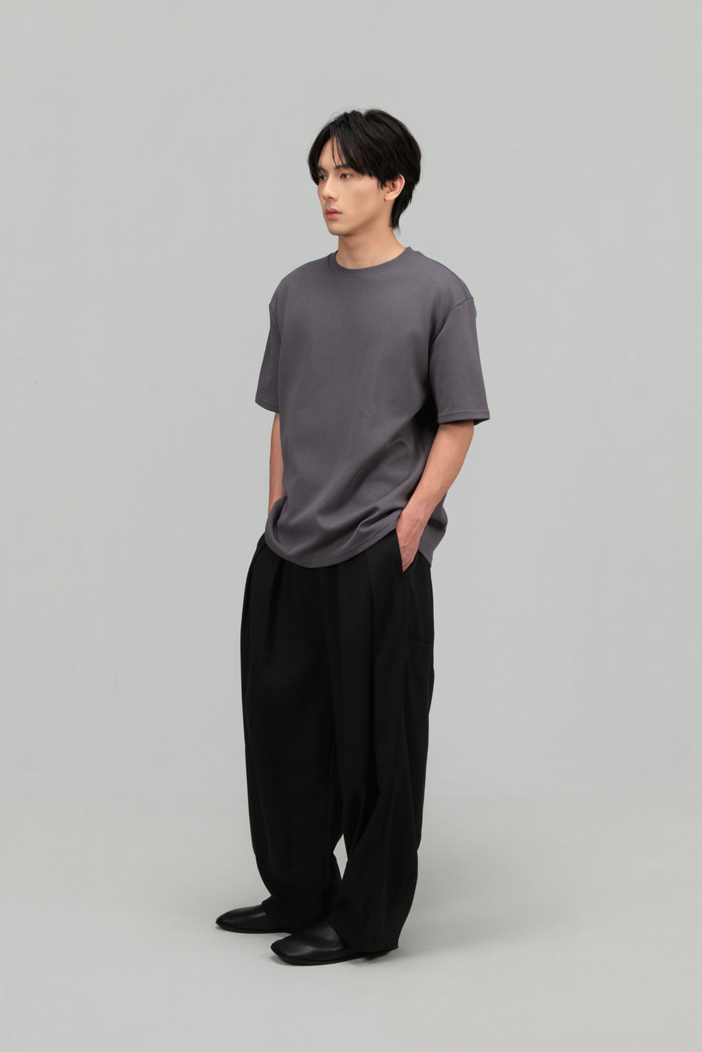 Gender Neutral Boxy Tee 'Practices of Simplicity' (Dark Grey)