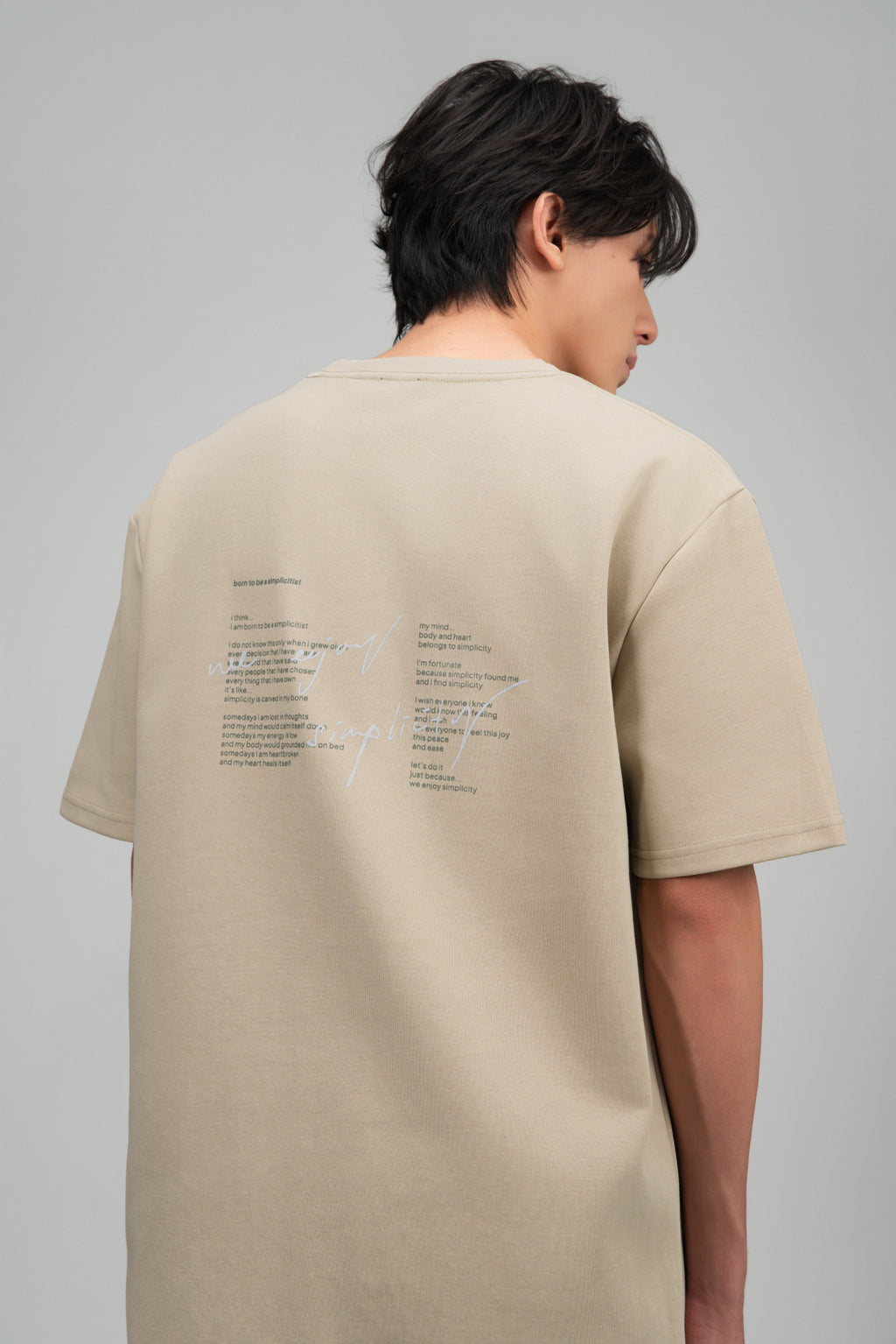 Gender Neutral Boxy Tee 'Born to be Simplicitist' (Oat)