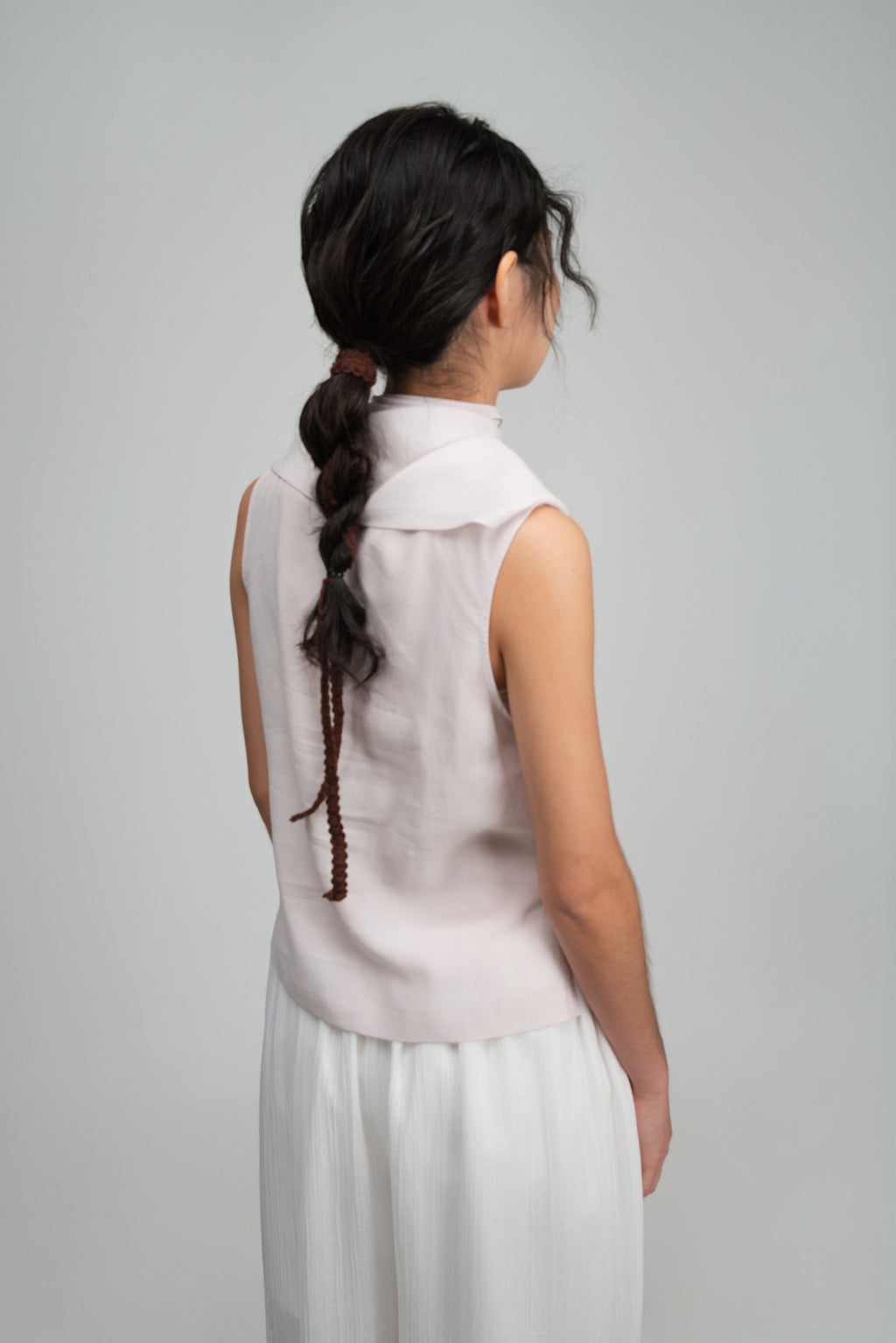 Triangle Neck-Scarf Tank Top (Blush)