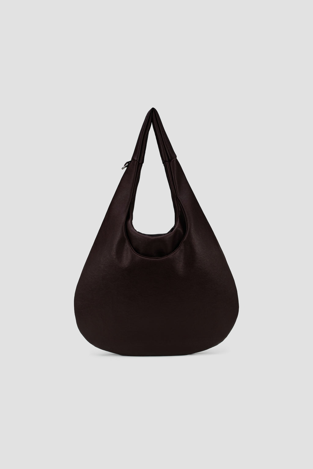 Medium Egg Leather Tote (Dark Brown)
