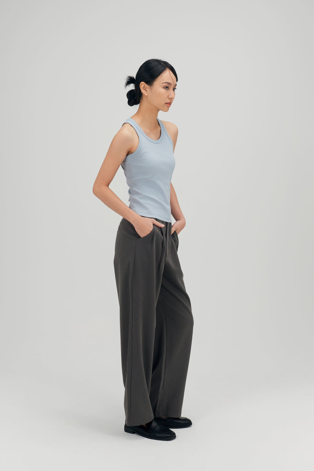 Classic - Irregular Back Tank Bra Top (Blue)