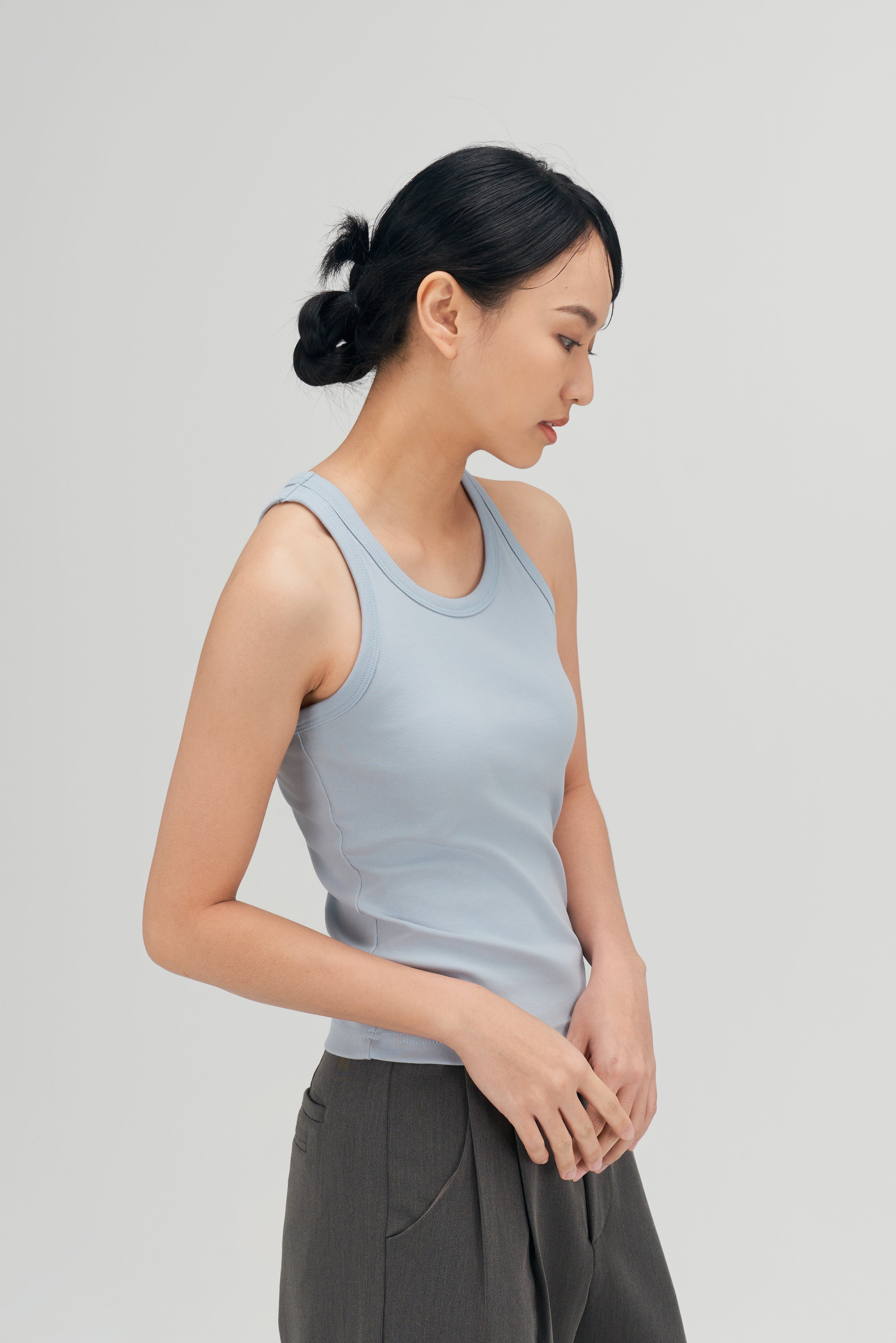 Classic - Irregular Back Tank Bra Top (Blue)