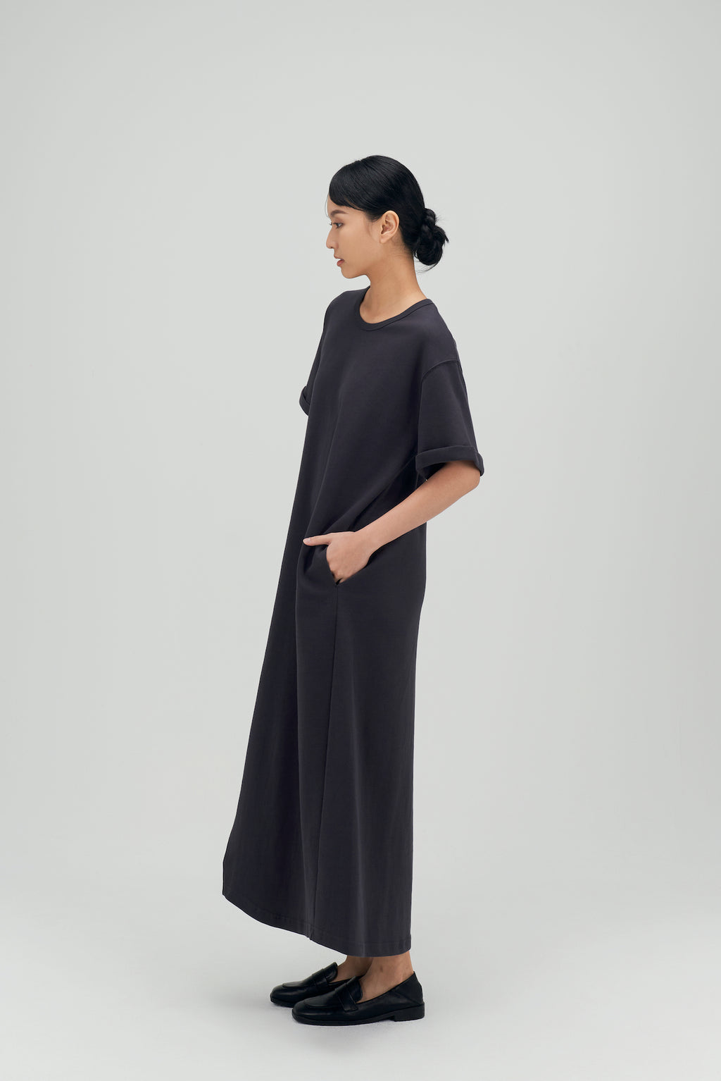 Classic - Cloud Cotton Long Dress (Dark Grey)
