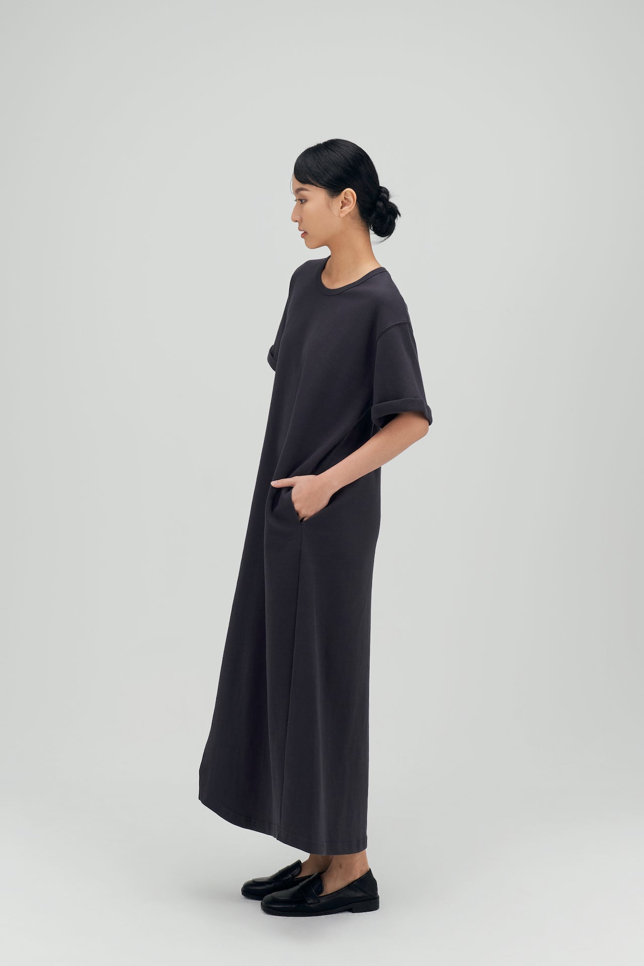 Classic - Cloud Cotton Long Dress (Dark Grey)