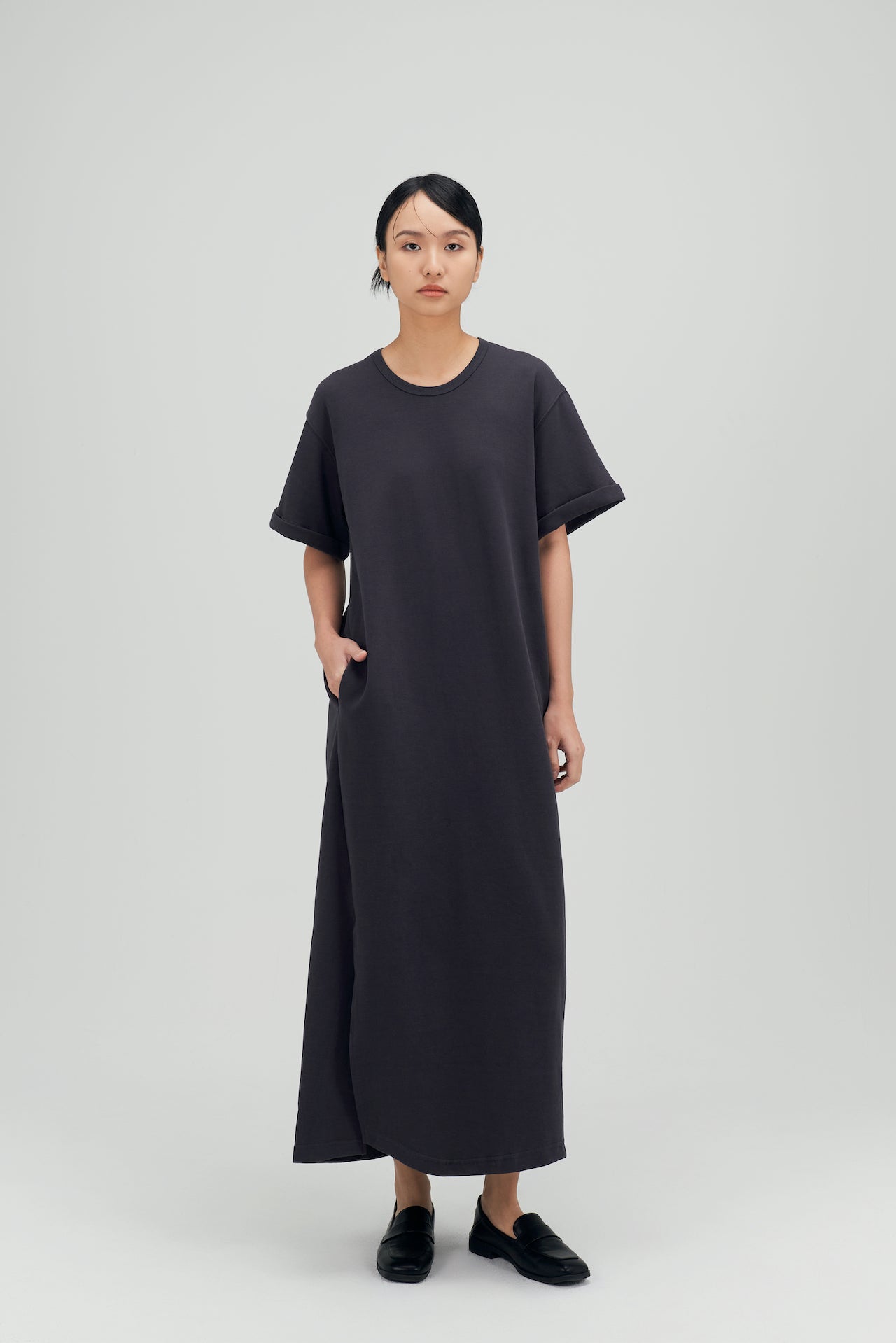 Classic - Cloud Cotton Long Dress (Dark Grey)