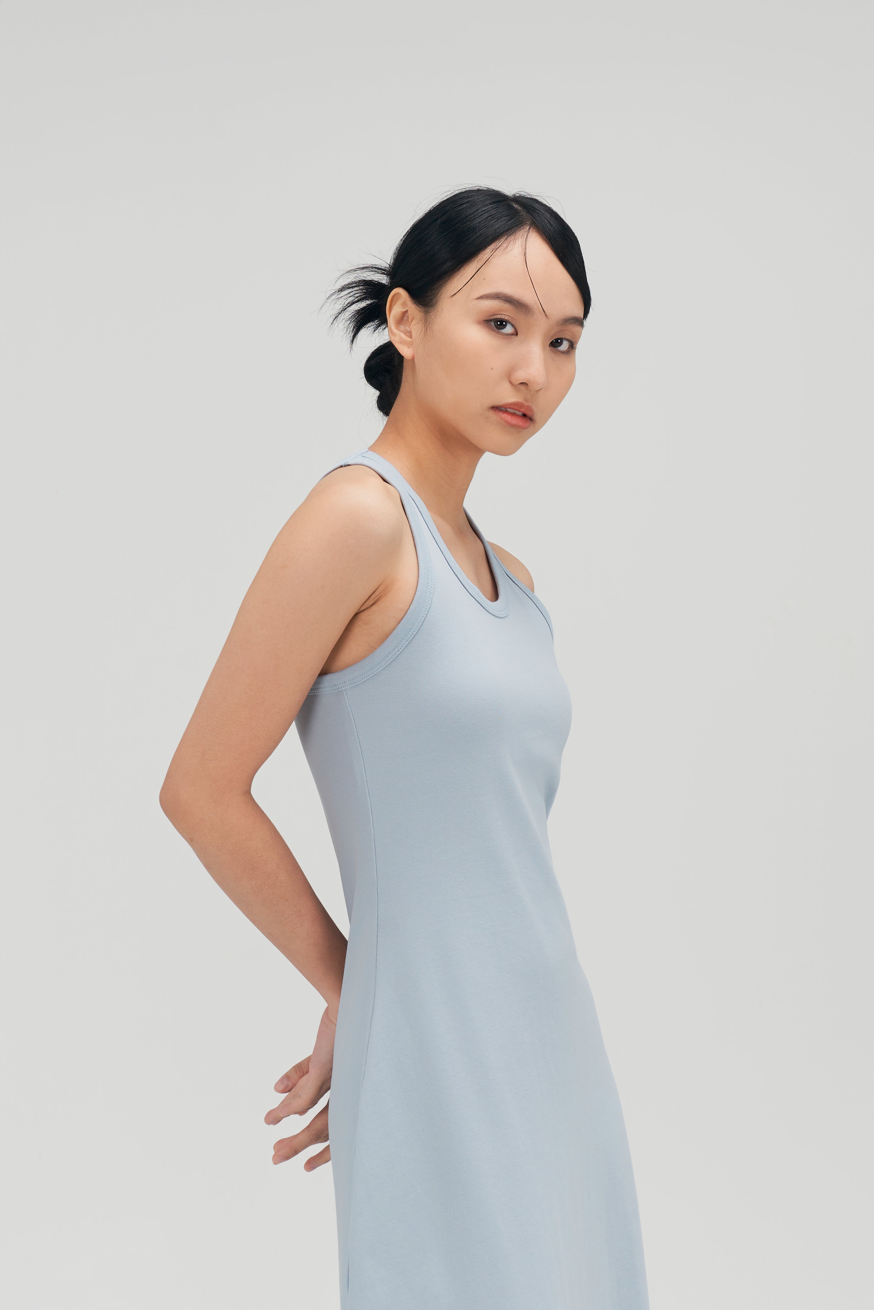 Classic - Irregular Back Tank Bra Dress (Blue)