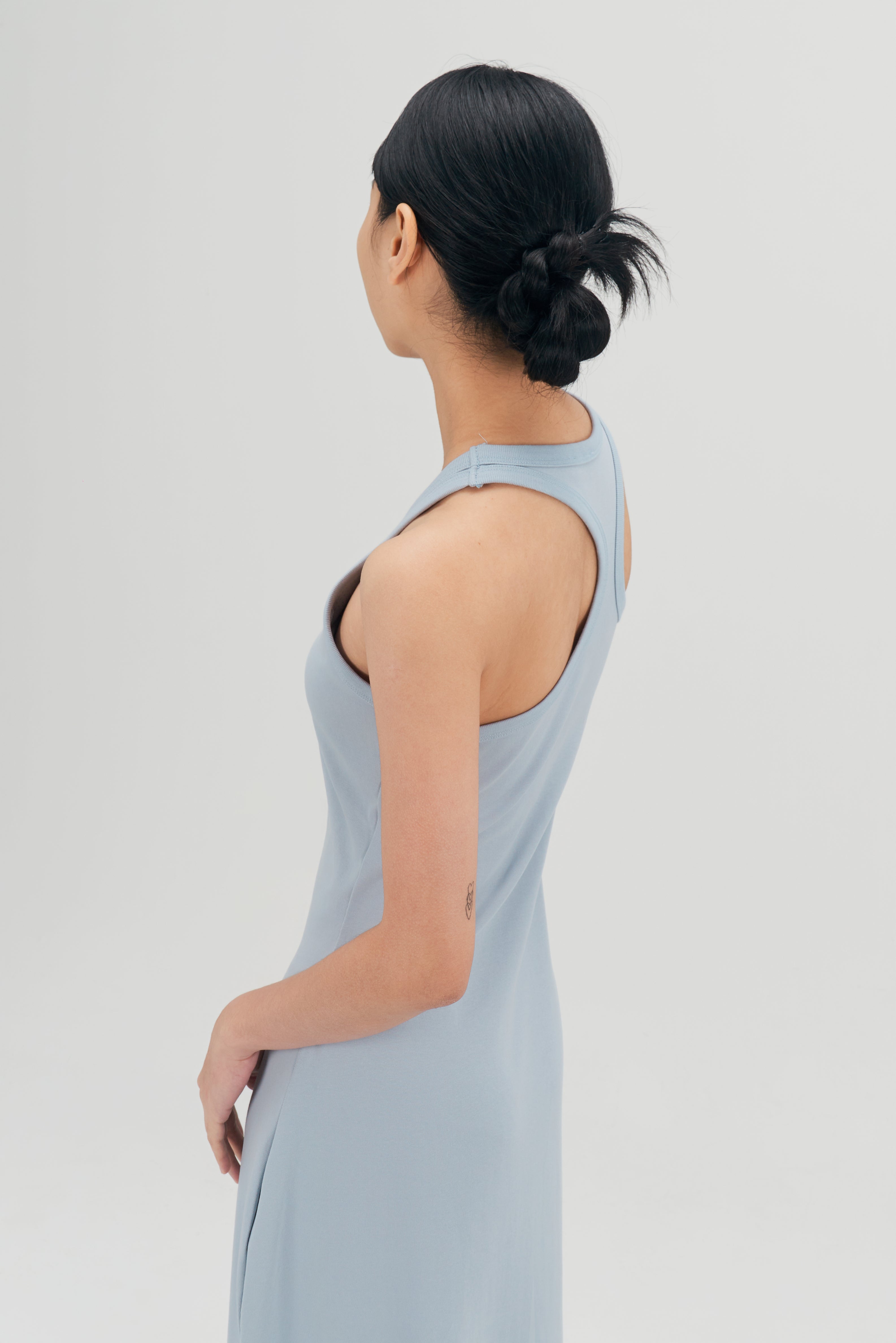 Classic - Irregular Back Tank Bra Dress (Blue)