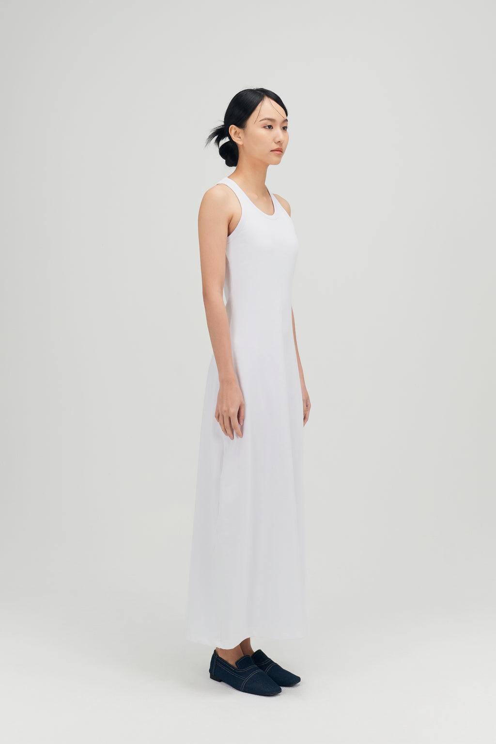 Classic - Irregular Back Tank Bra Dress (White)